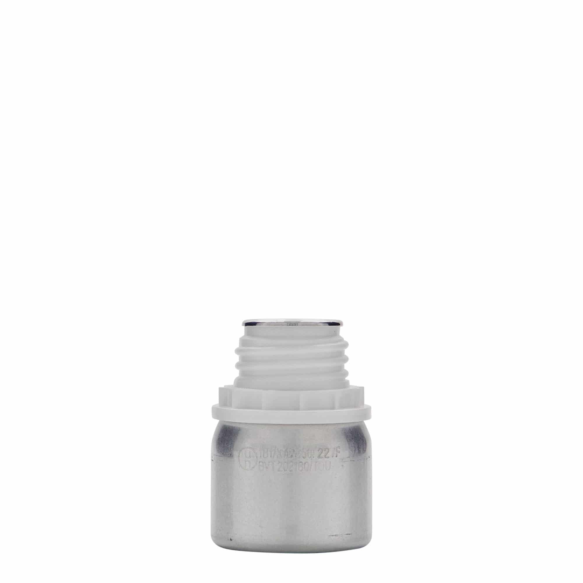 50 ml alumiiniumflakon, metall, hõbedane, suuava: DIN 32