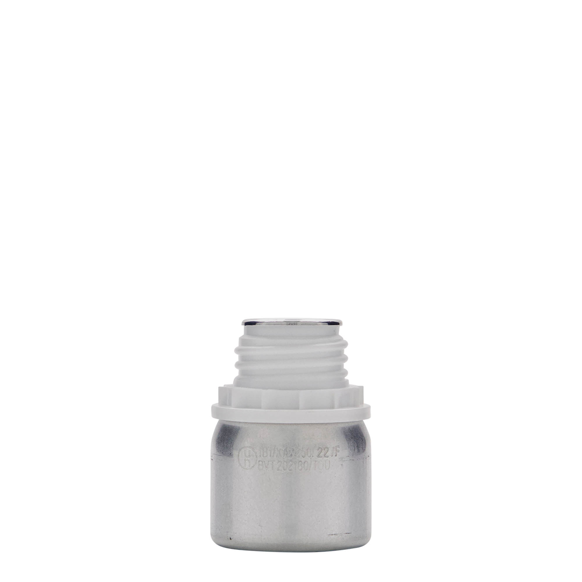 50 ml alumiiniumflakon, metall, hõbedane, avale: DIN 32