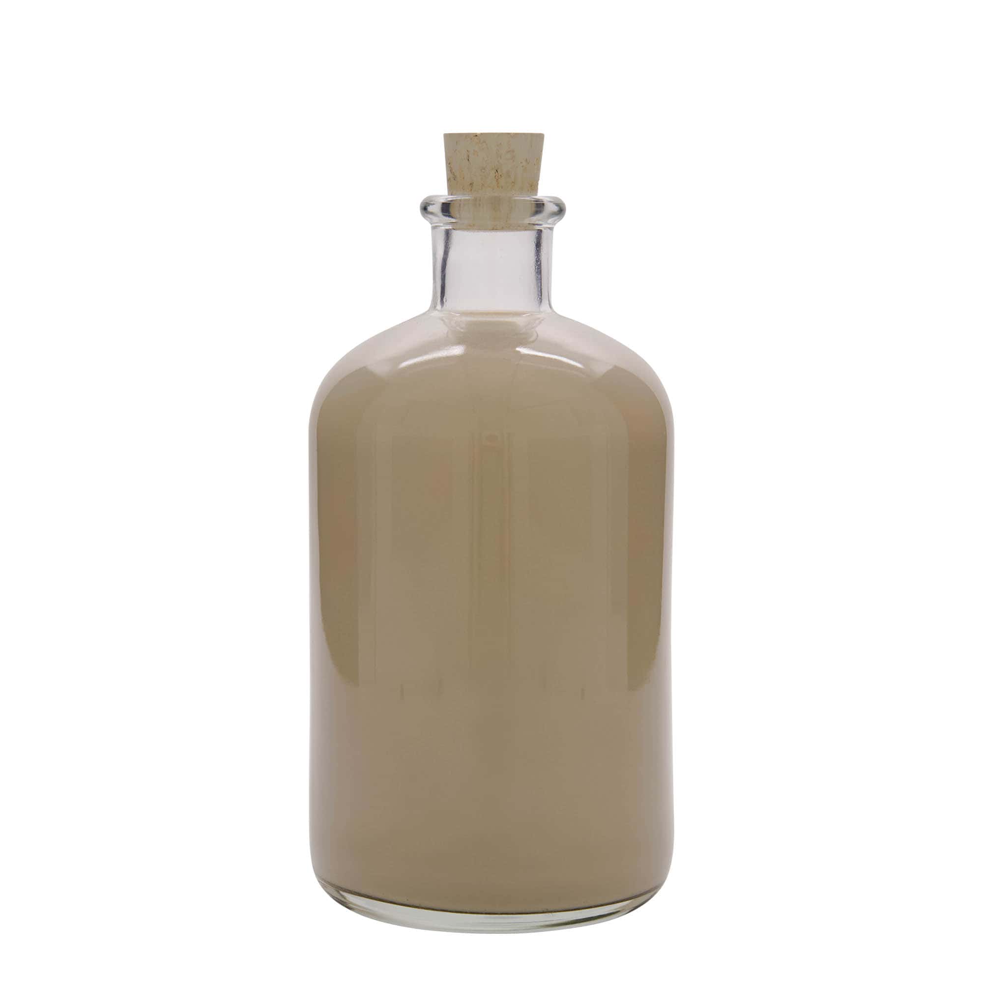 1000 ml klaasist apteegipudel, sulgur: kork