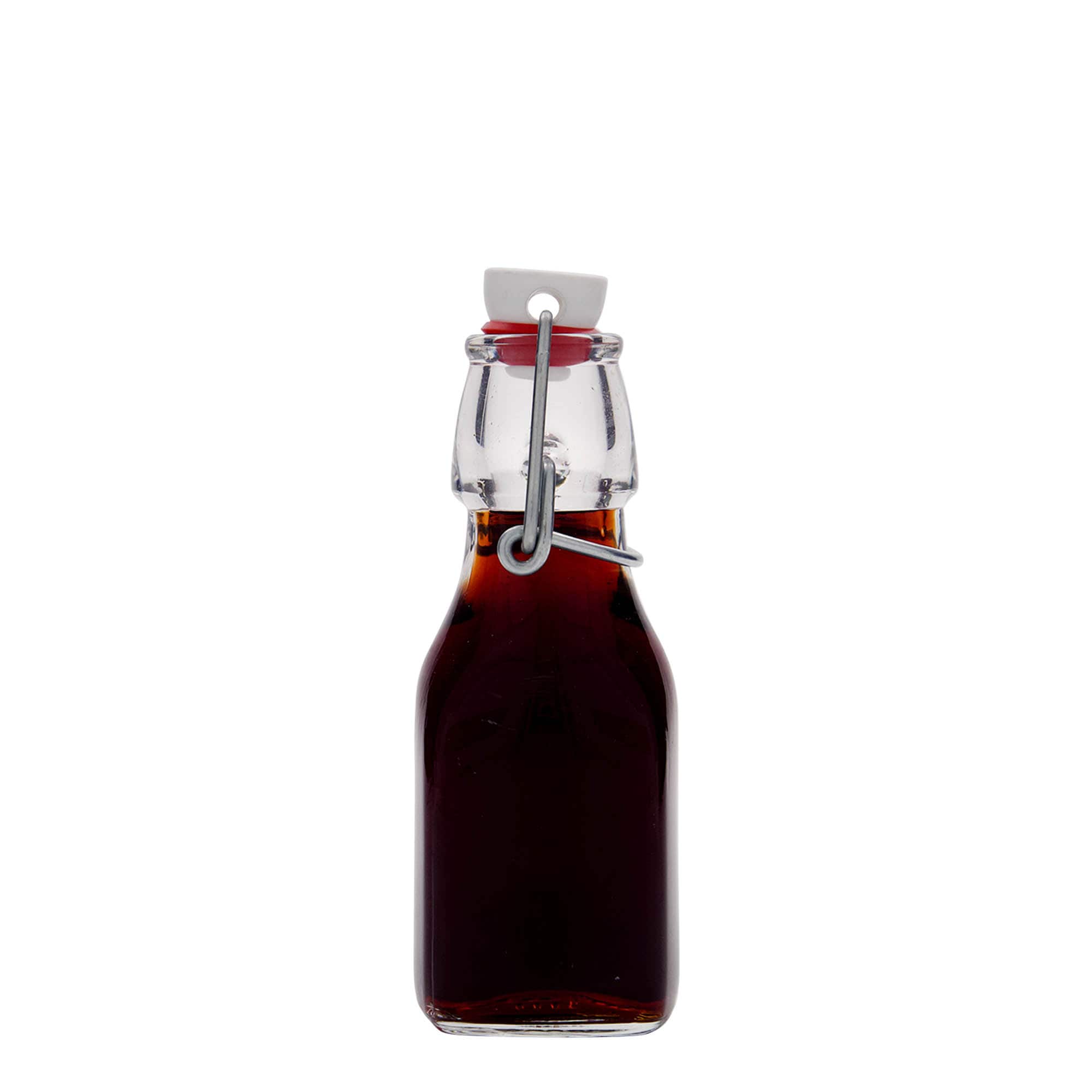 125 ml klaaspudel 'Swing', ruudukujuline, kael: klambrikork