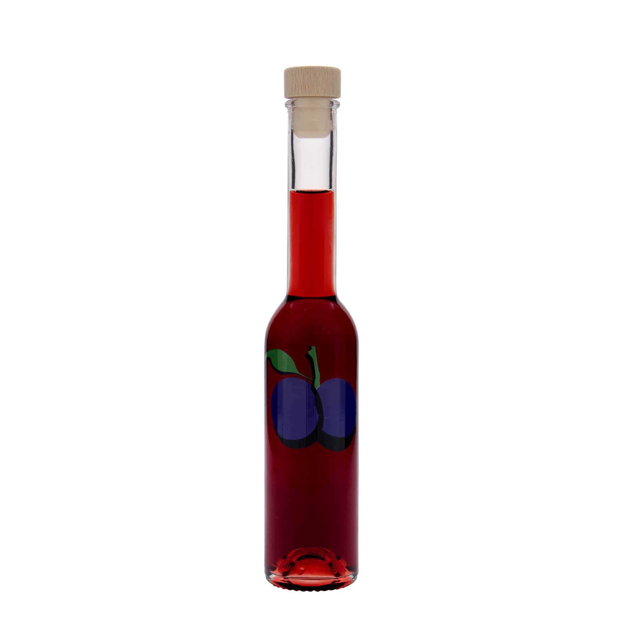 200 ml klaaspudel 'Opera', motiiv: ploom, sulgur: kork