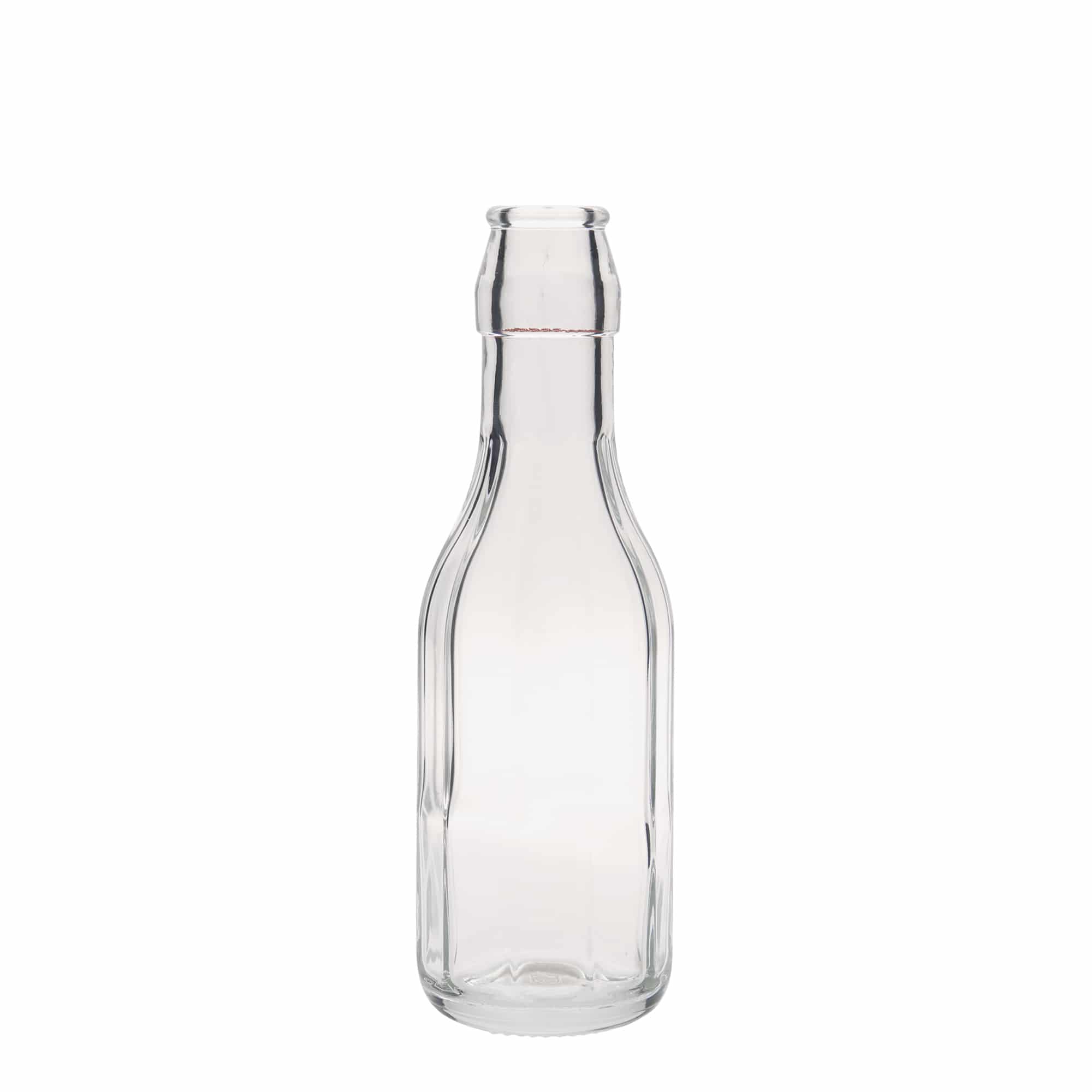 250 ml klaaspudel „Bravo“, kaheksanurkne, avale: klambrikork