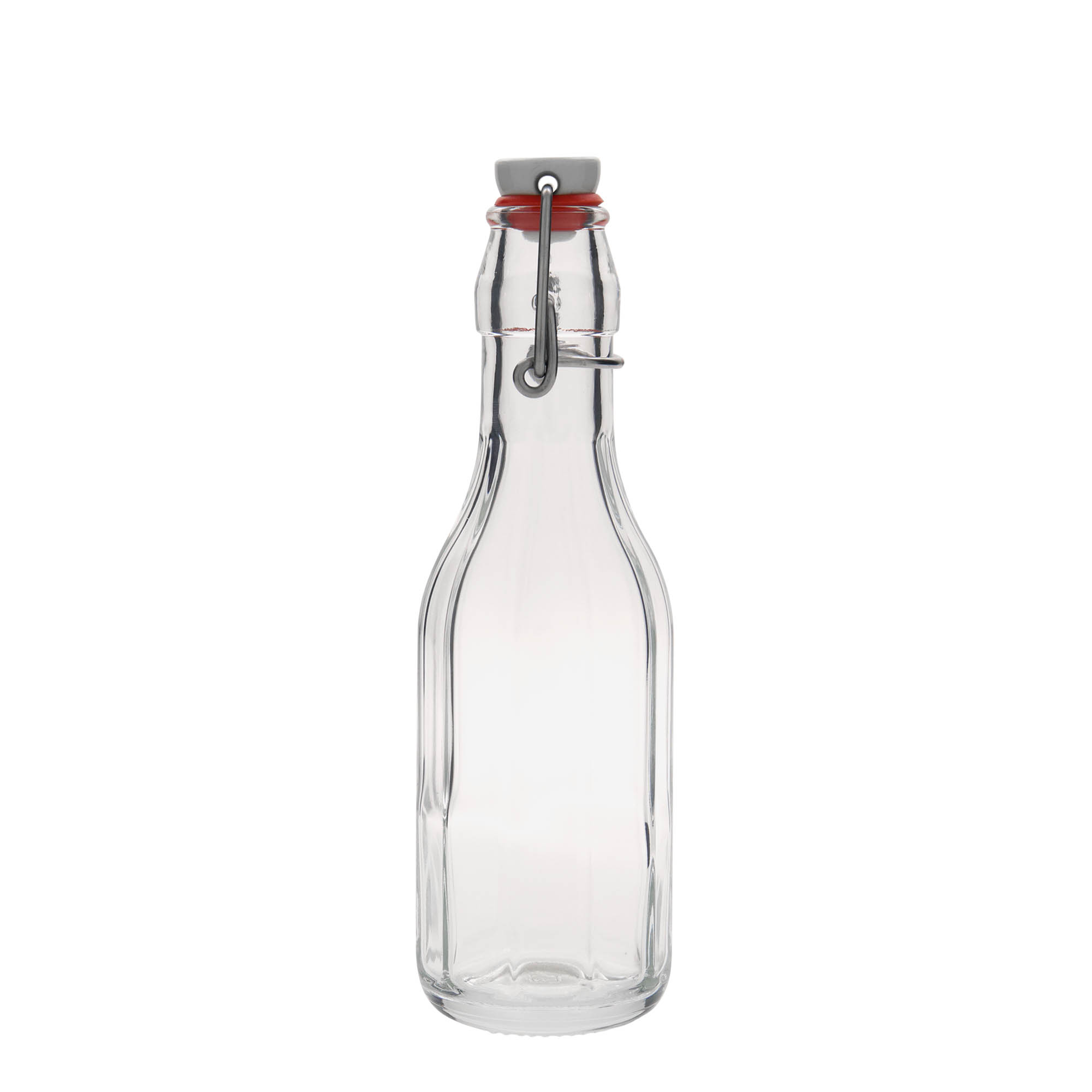 250 ml klaaspudel 'Bravo', kaheksanurkne, suuava: klambrikork