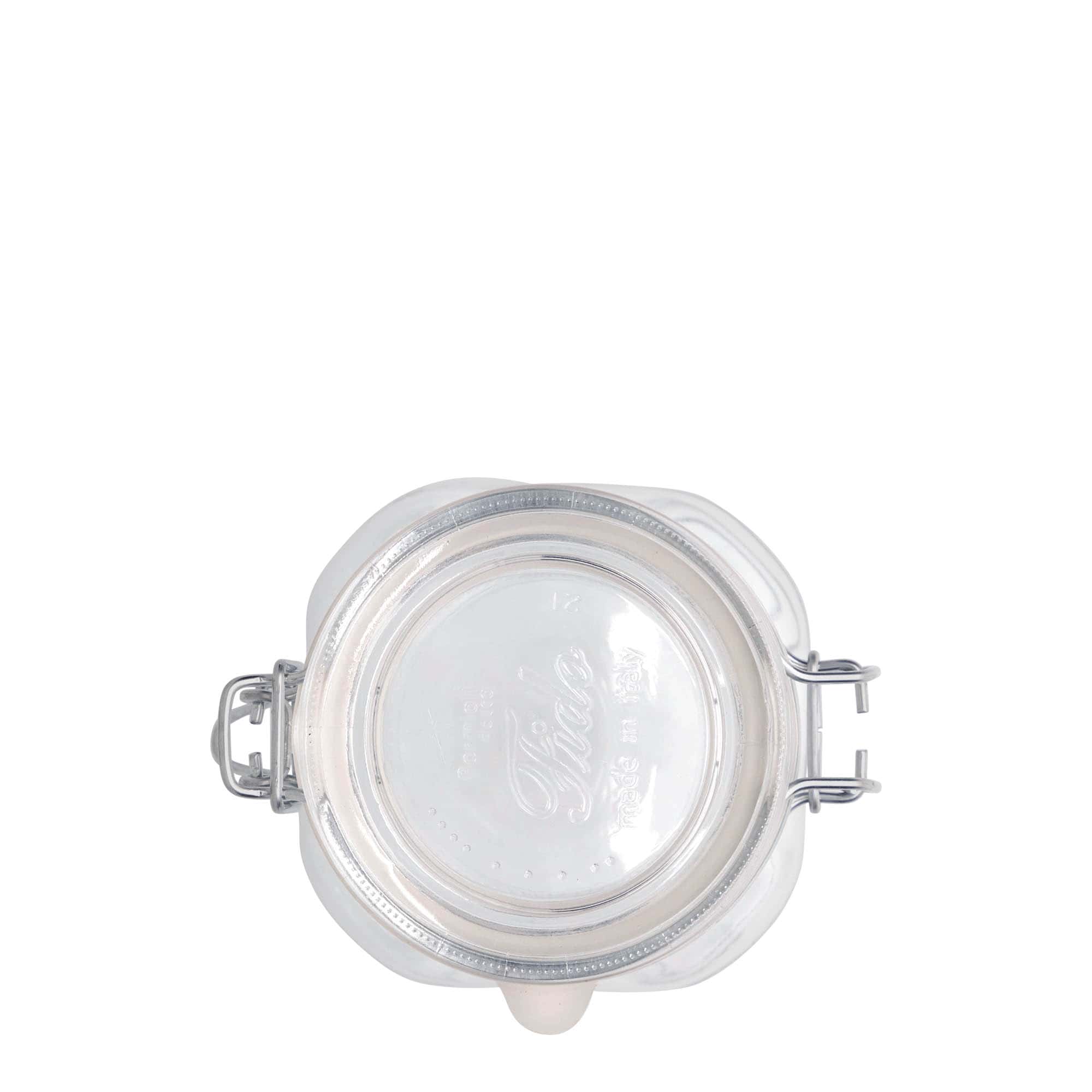 500 ml traadist sulguriga klaaspurk 'Fido', ruudukujuline, suu: traadist sulgur