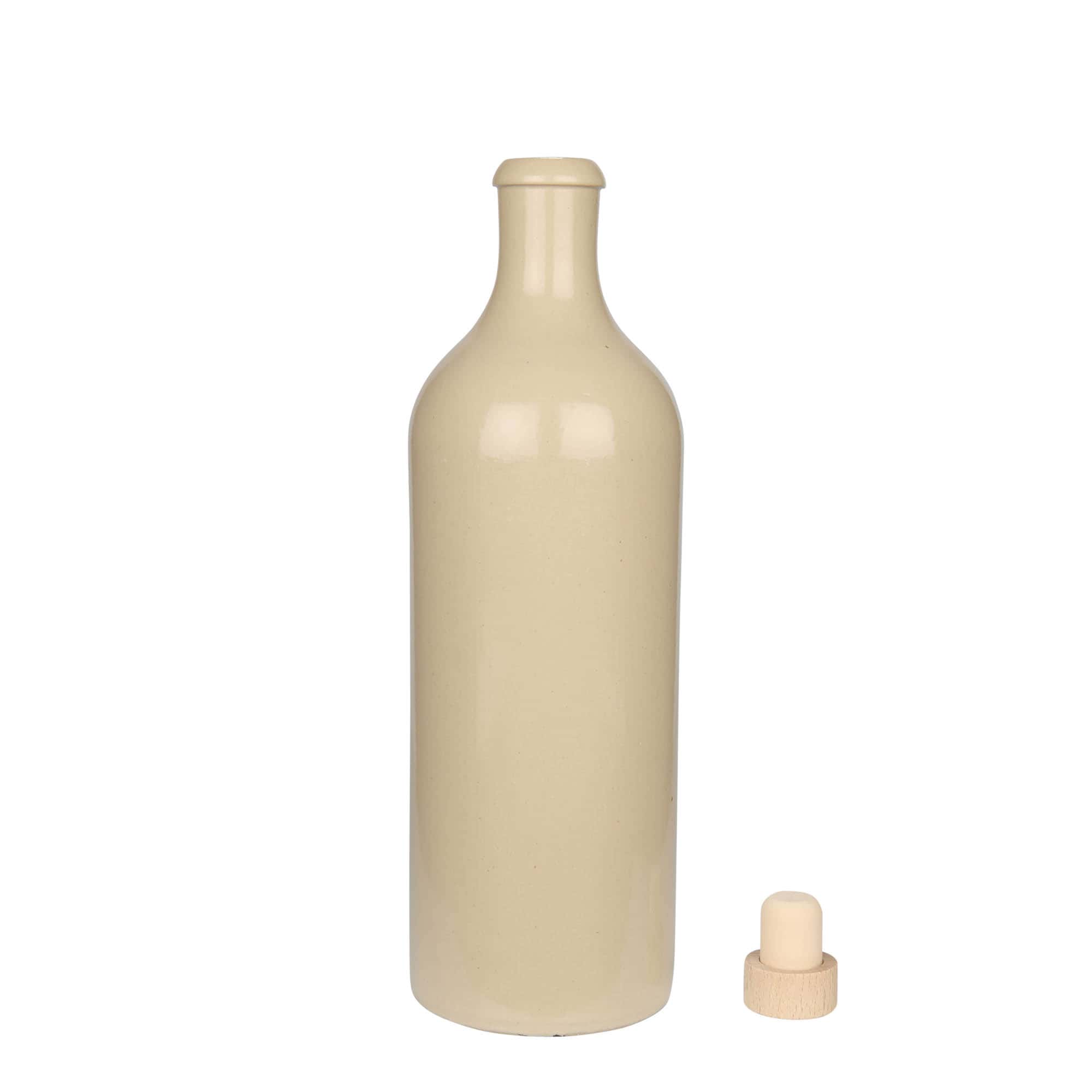 750 ml savinõu, keraamiline, beež, avale: kork
