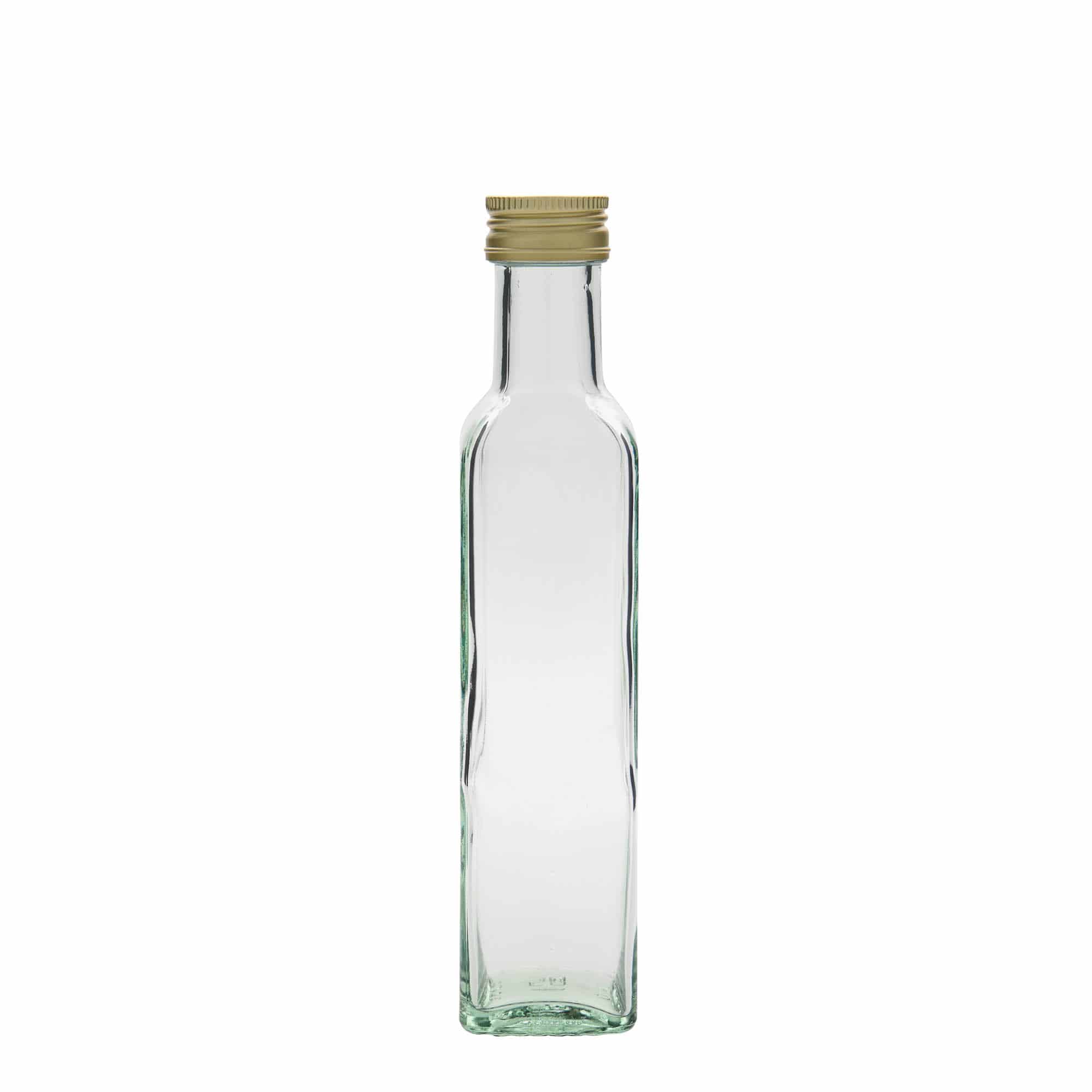 250 ml klaaspudel 'Marasca', ruudukujuline, sulgur: PP 31,5