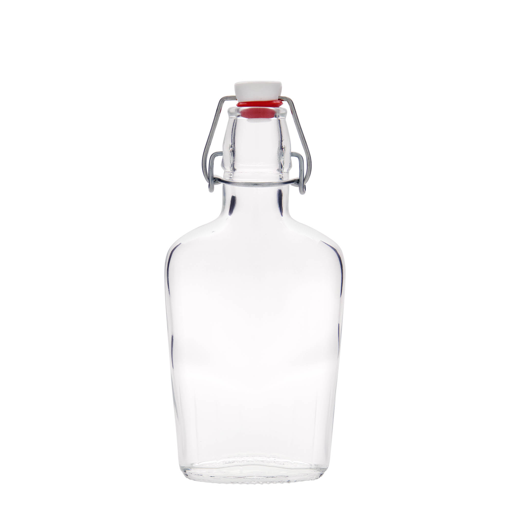250 ml klaaspudel 'Fiaschetta', ovaalne, suu: klambrikork
