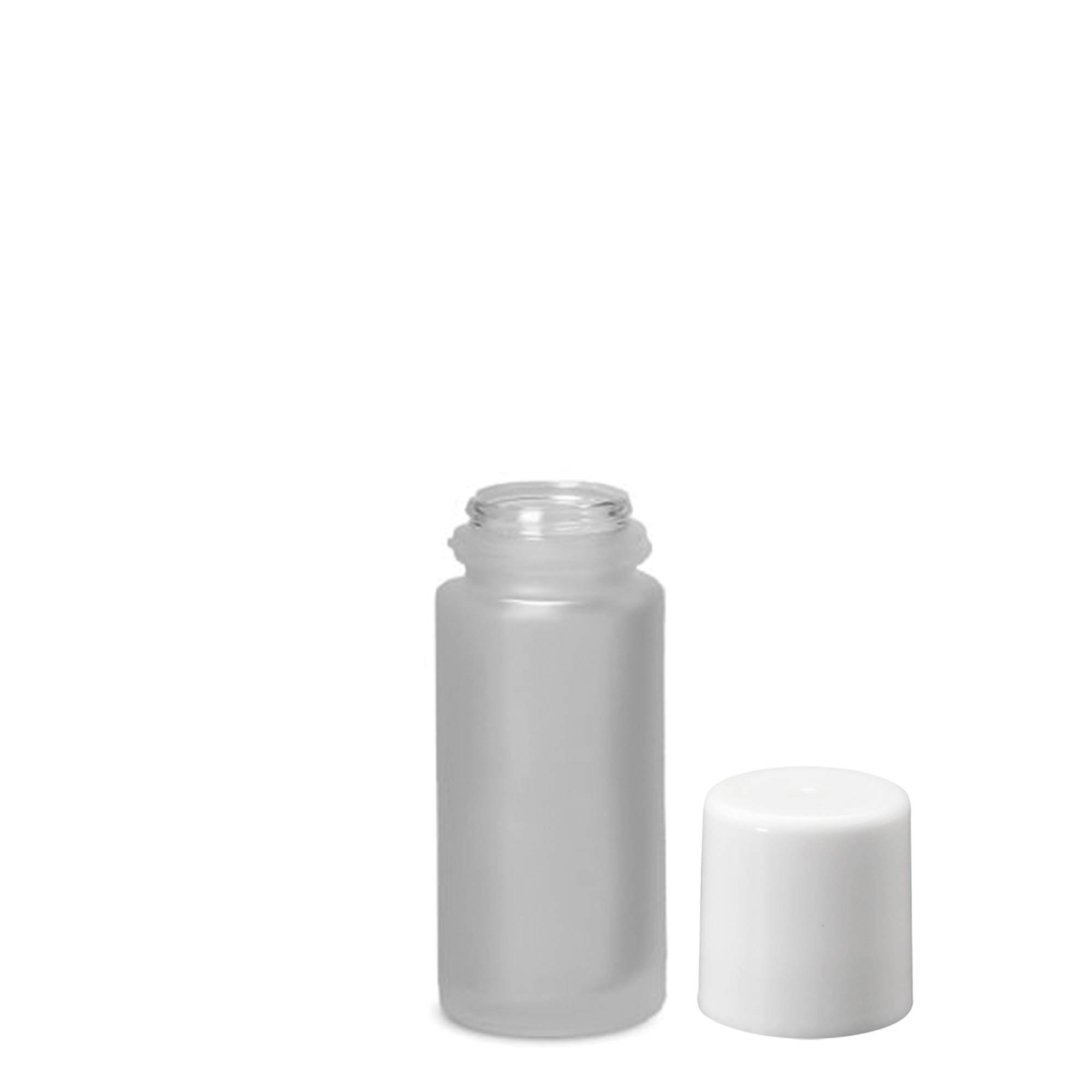 50 ml rull-pudel, klaas, härmas, suu: keeratava korgiga 50 ml rull-pudel, klaas, härmas, suu: keeratava korgiga