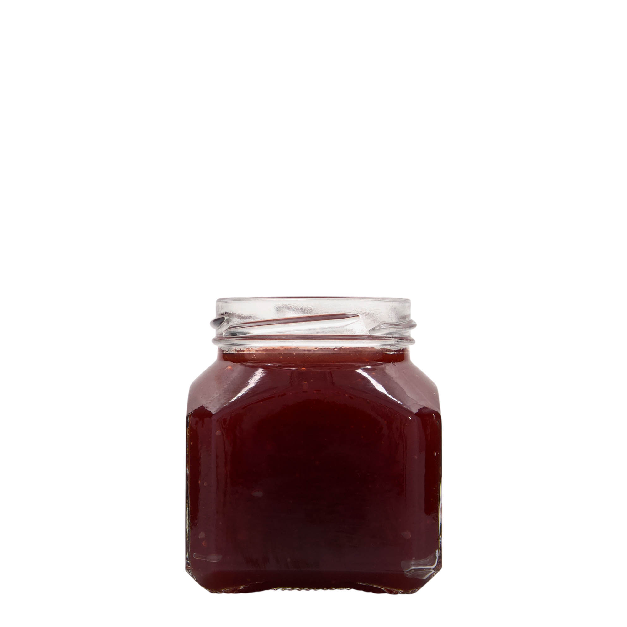 212 ml ruudukujuline klaaspurk „Milaano“, avale: keeratav kaas (TO 58)
