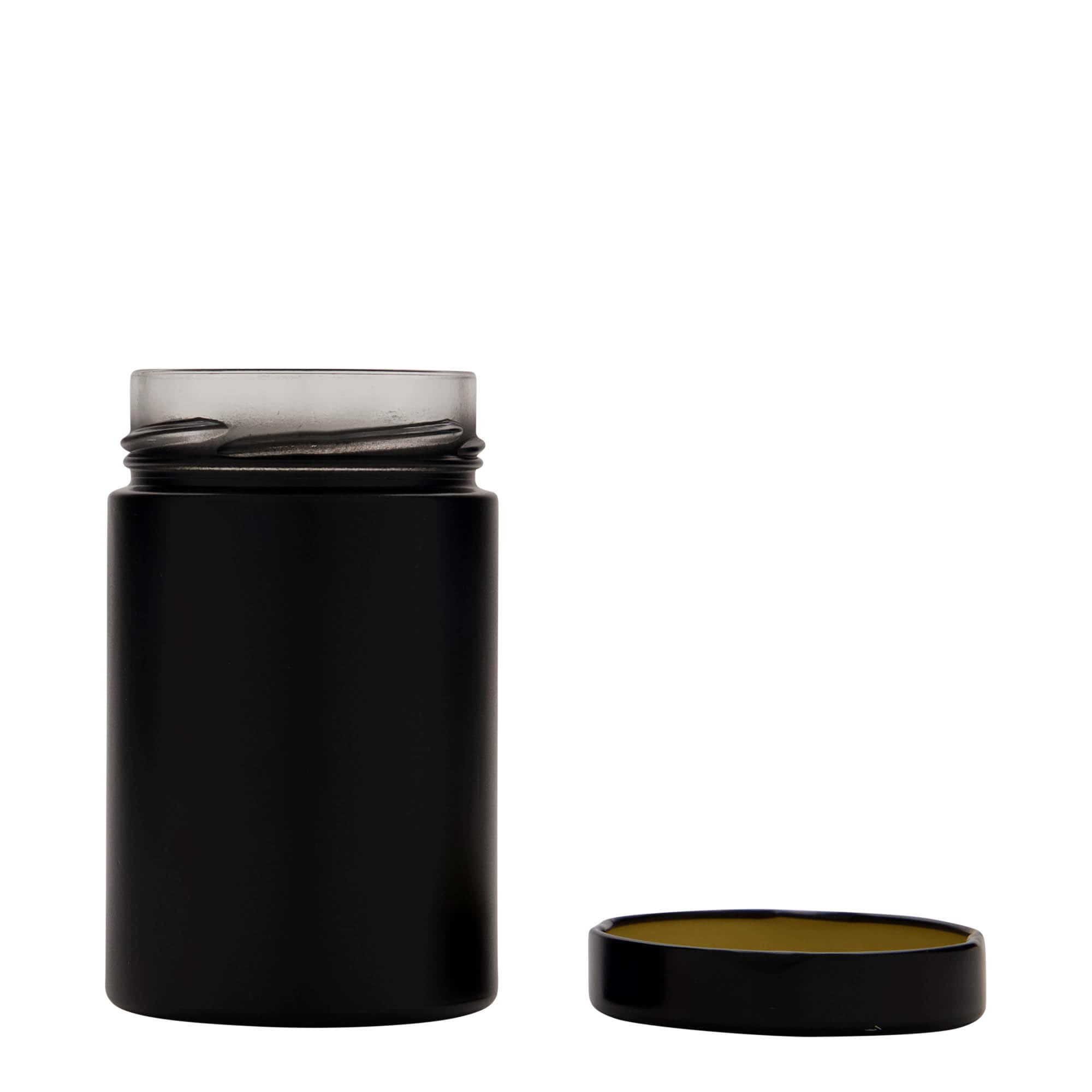 327 ml ümmargune purk 'Aurora', must, sulgur: deep-twist-off (DTO 66)
