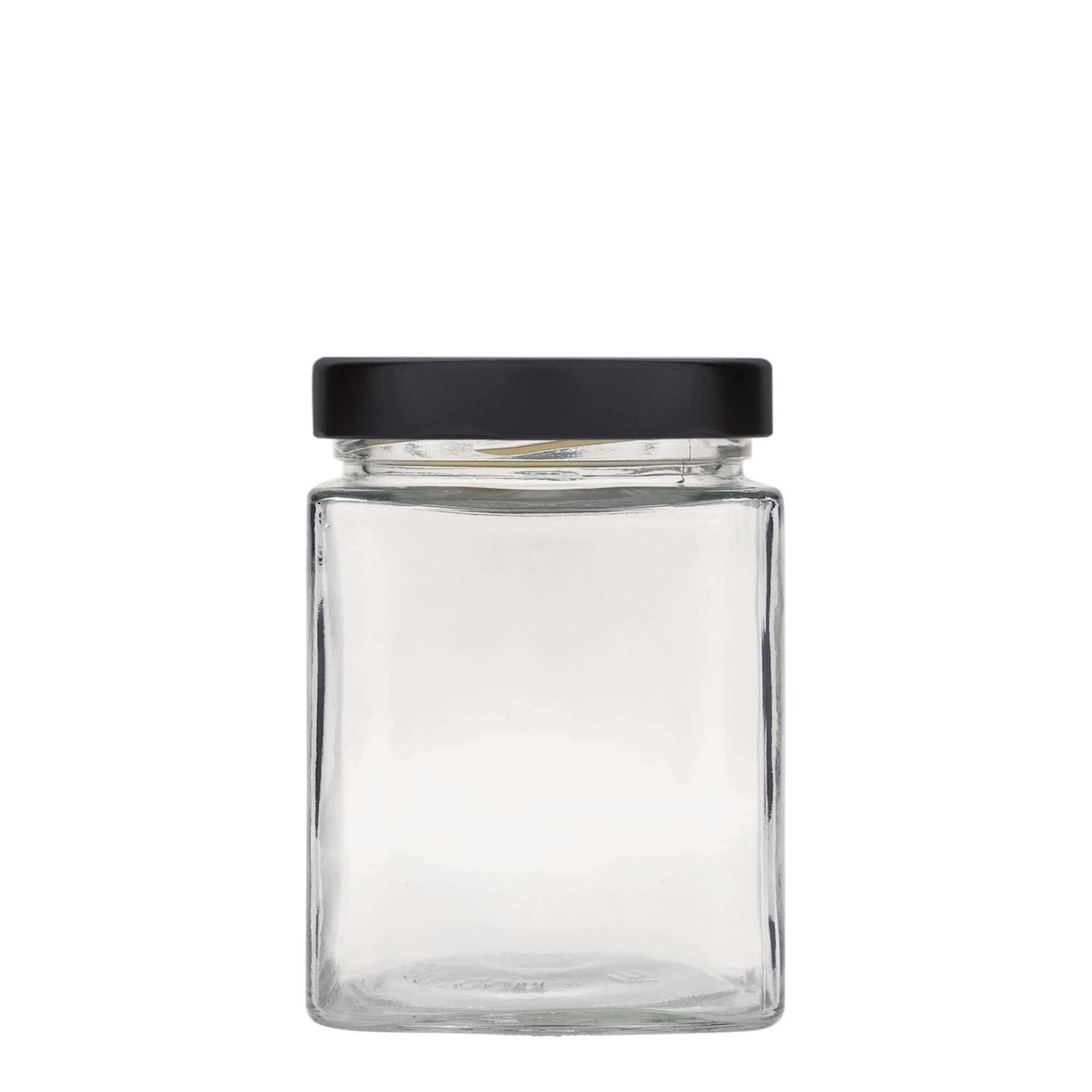 580 ml ruudukujuline klaaspurk 'Ikarus', suu: Deep-Twist-Off (DTO 82)