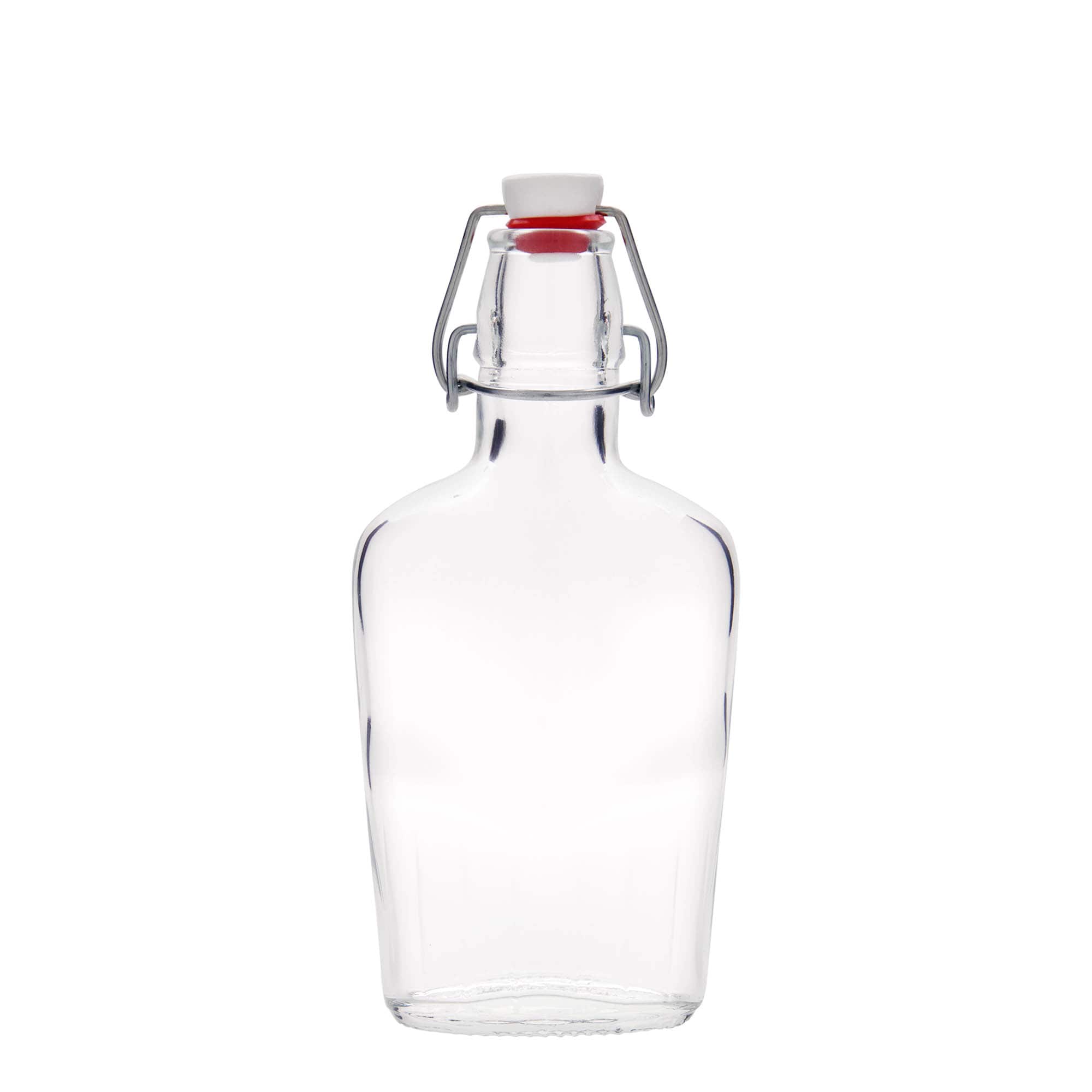 250 ml klaaspudel 'Fiaschetta', ovaalne, sulgur: traatkork