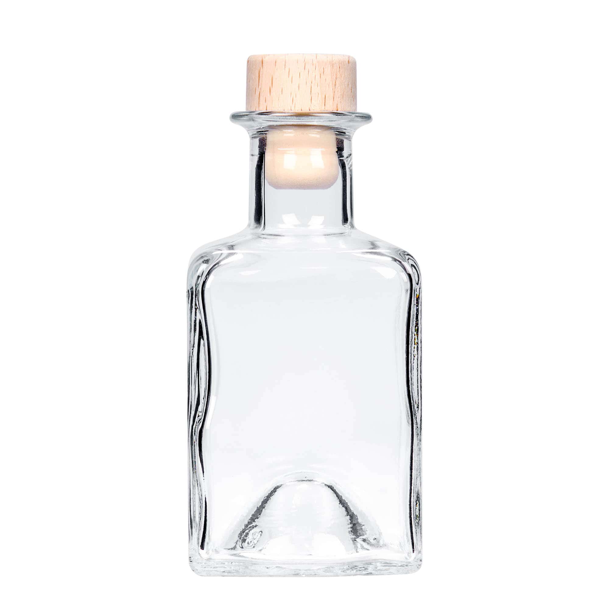 200 ml klaaspudel 'Kubica', ruudukujuline, sulgur: kork