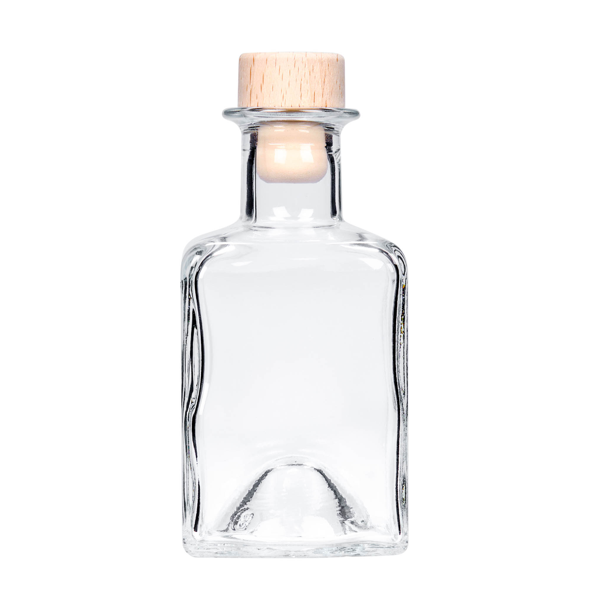 200 ml klaaspudel 'Kubica', ruudukujuline, avaus: kork