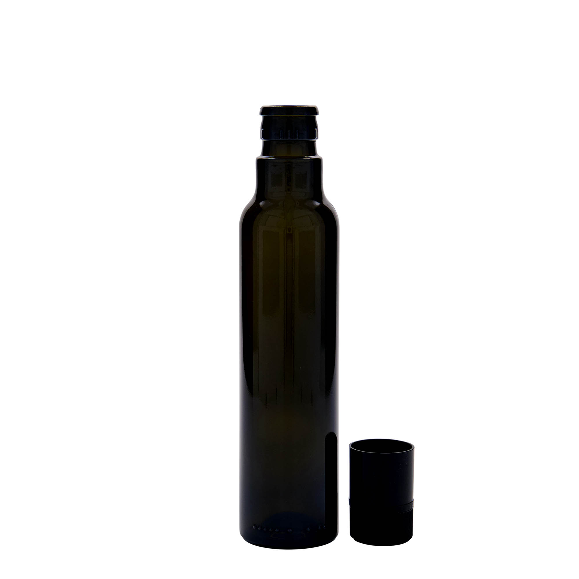 250 ml äädika-/õliflask 'Willy New', klaas, antiikroheline, suuava: DOP