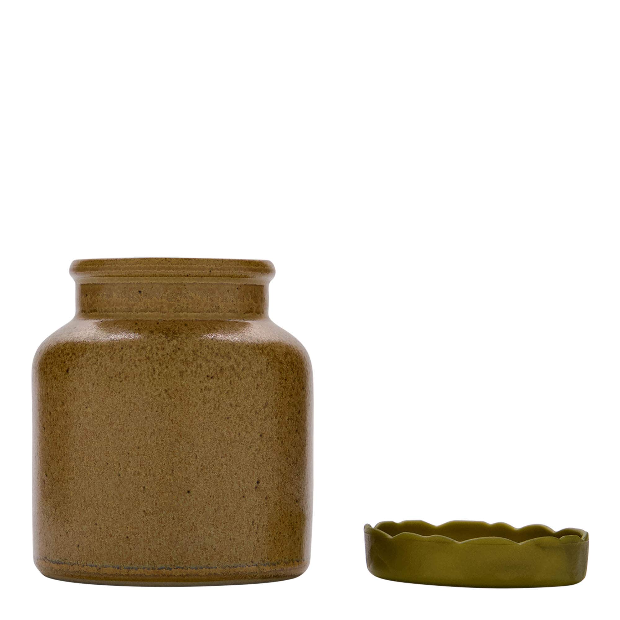 270 ml keraamiline savipot, pruun-kristall, suuava: kaanega