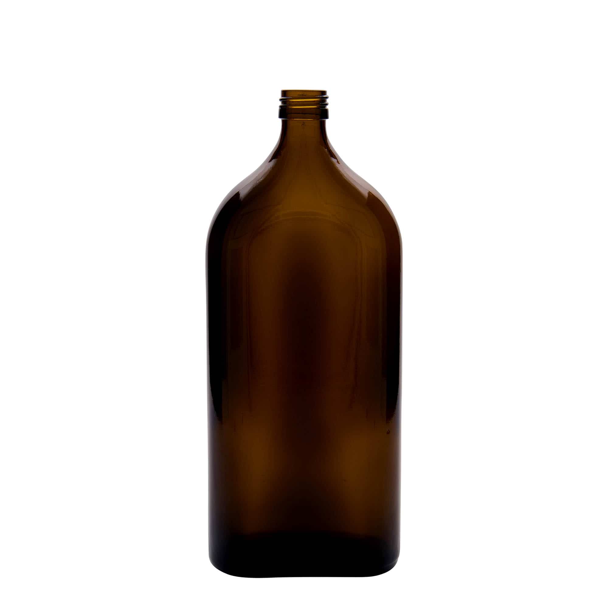 1000 ml rohupudel Meplat, ovaalne, klaas, pruun, sulgur: PP 28 1000 ml rohupudel Meplat, ovaalne, klaas, pruun, sulgur: PP 28