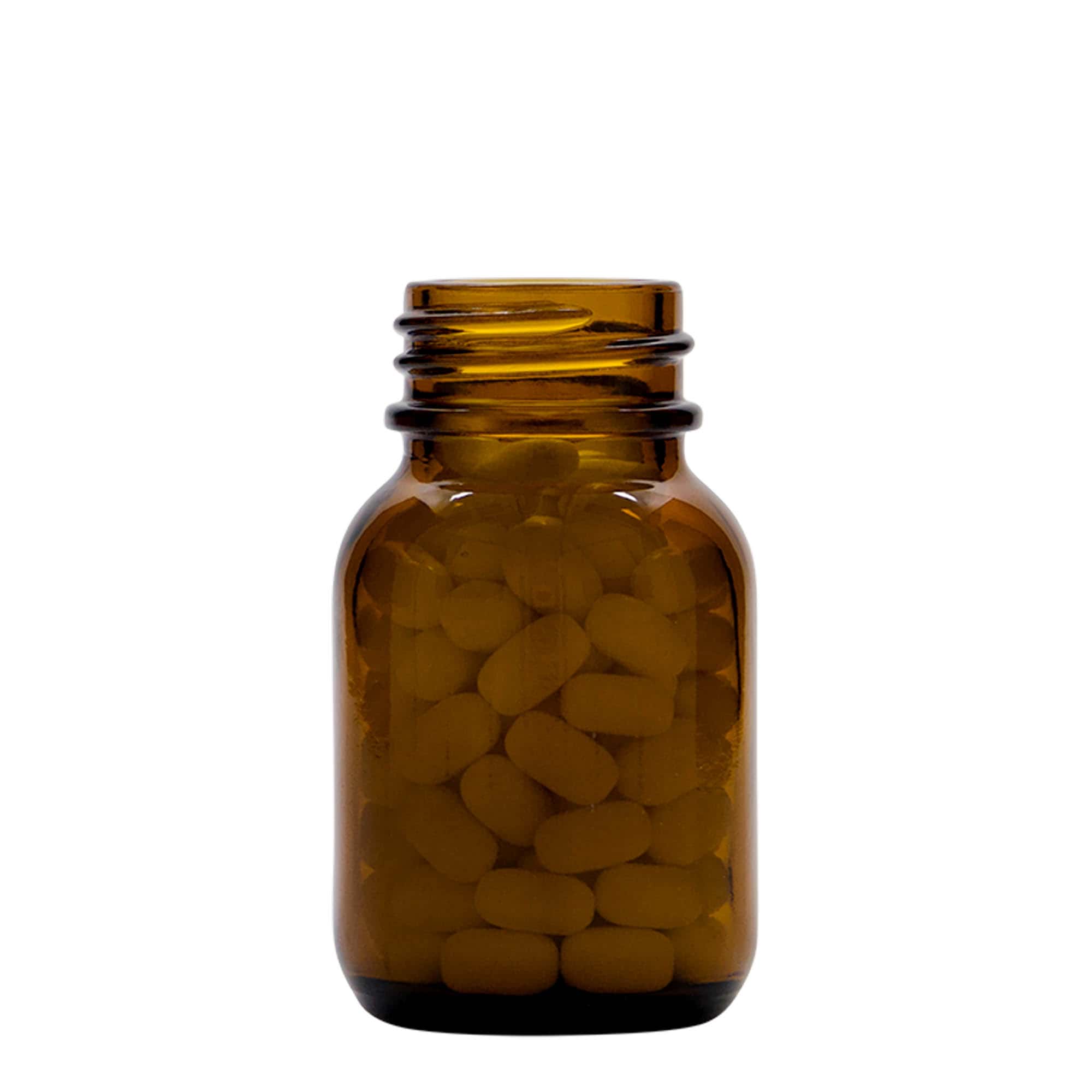 50 ml laiakaelne klaas, pruun, avale: DIN 32