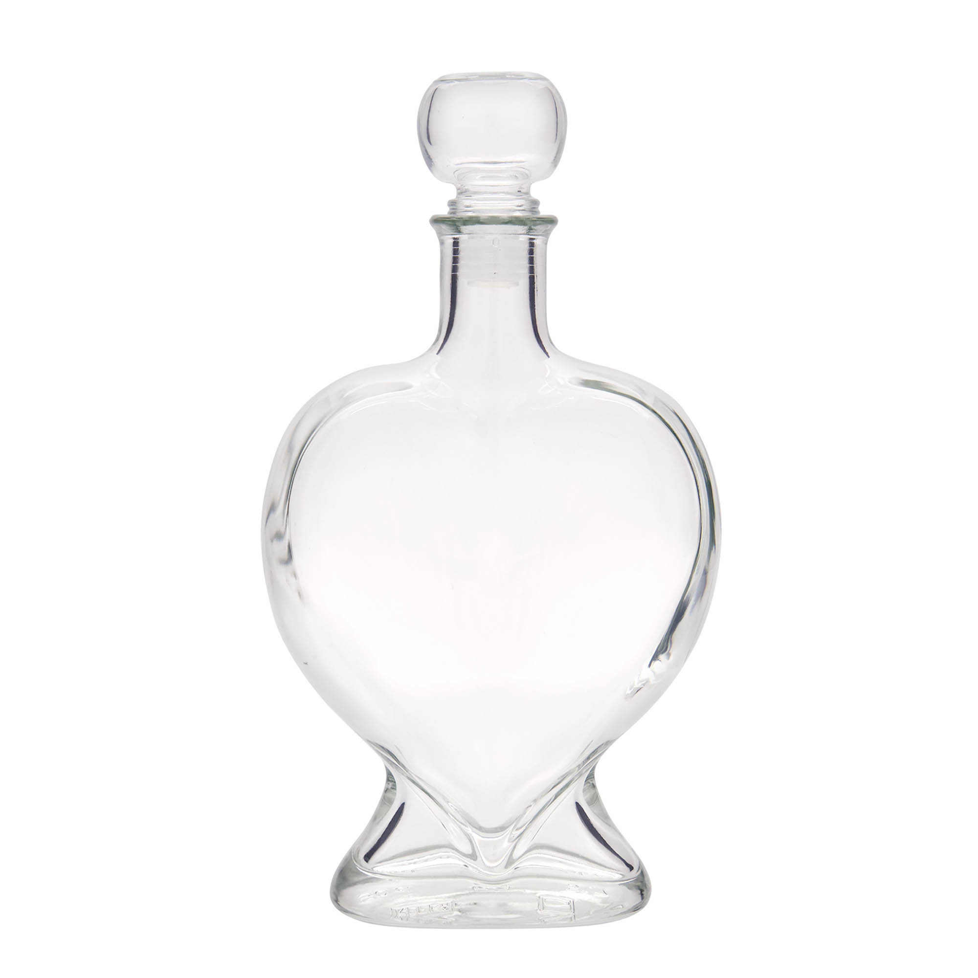 500 ml klaaspudel 'Süda', avaus: kork