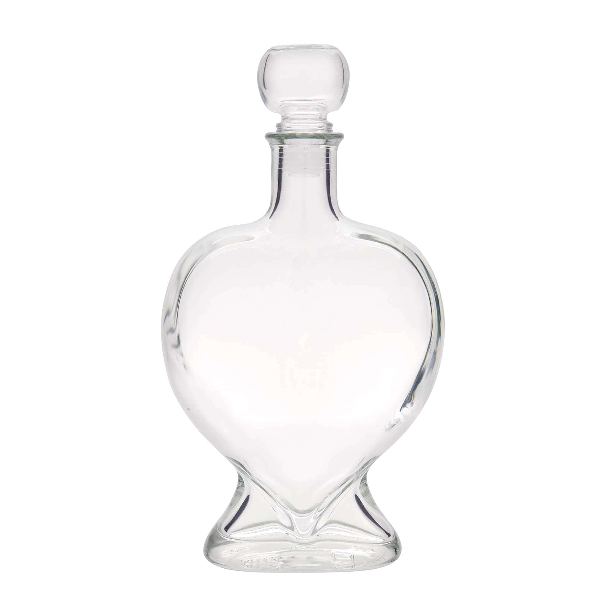 500 ml klaaspudel 'Süda', avaus: kork