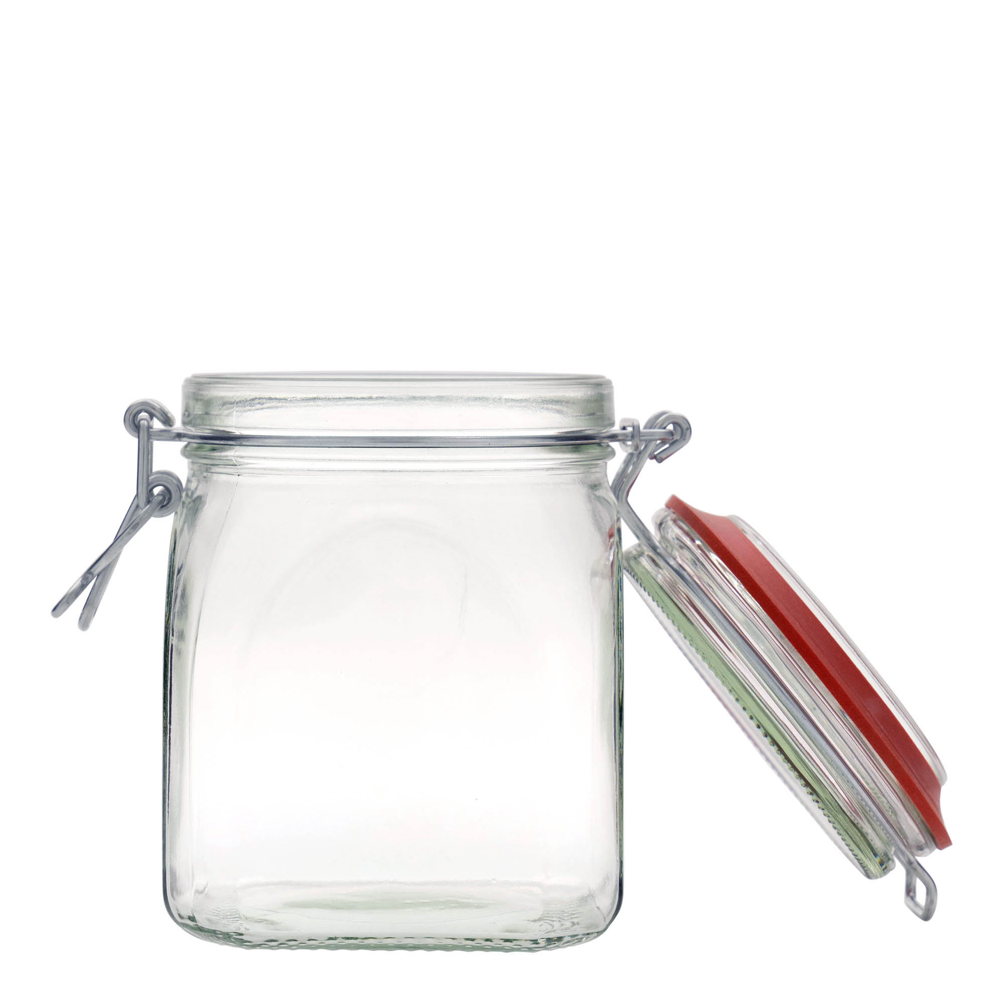 900 ml traadist sangaga klaaspurk, ruudukujuline, avale: traadist sangalukk