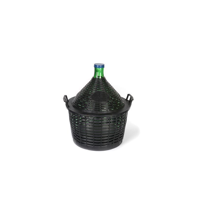 20 l pallkork-pudel kitsas kaelaga, klaas, roheline, ava: kaanega
