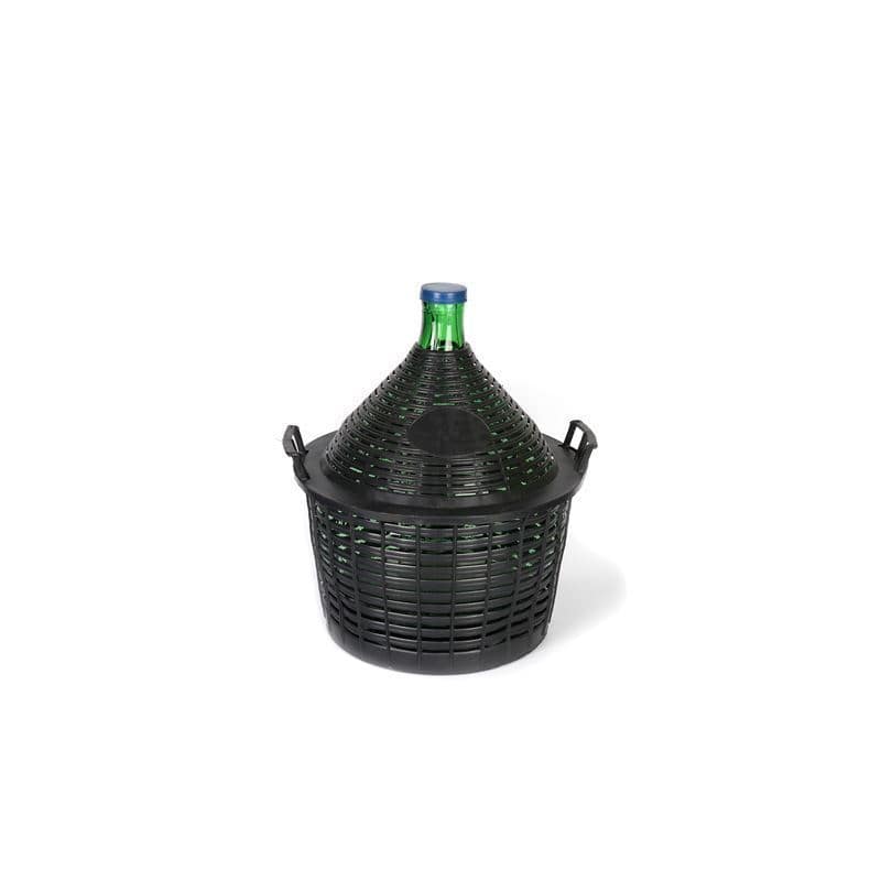 20 l pallkork-pudel kitsas kaelaga, klaas, roheline, ava: kaanega