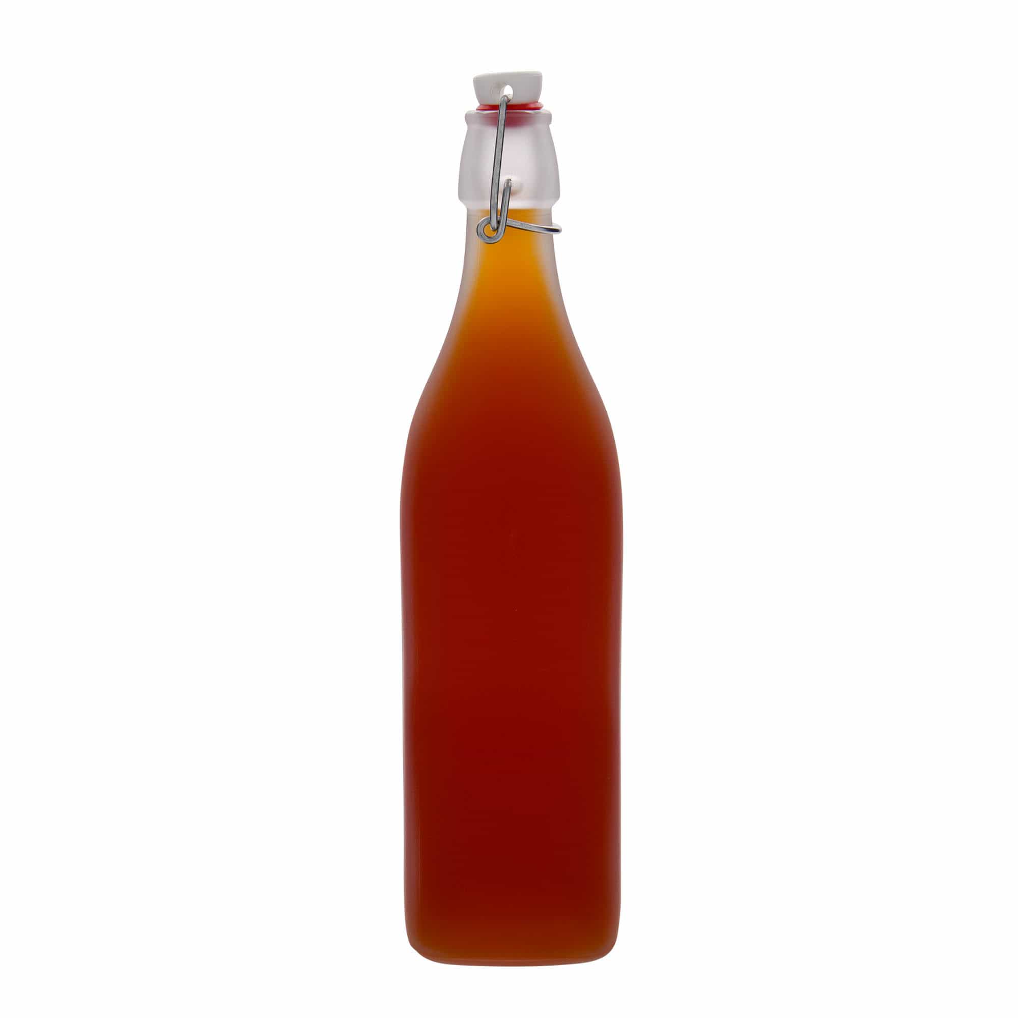 1 000 ml klaaspudel 'Swing, ruudukujuline, härmas, suuava: klambrikork