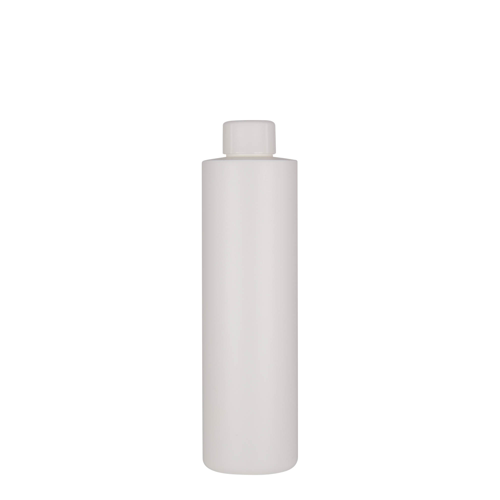 250 ml plastpudel 'Pipe', HDPE, valge, ava: 24/410