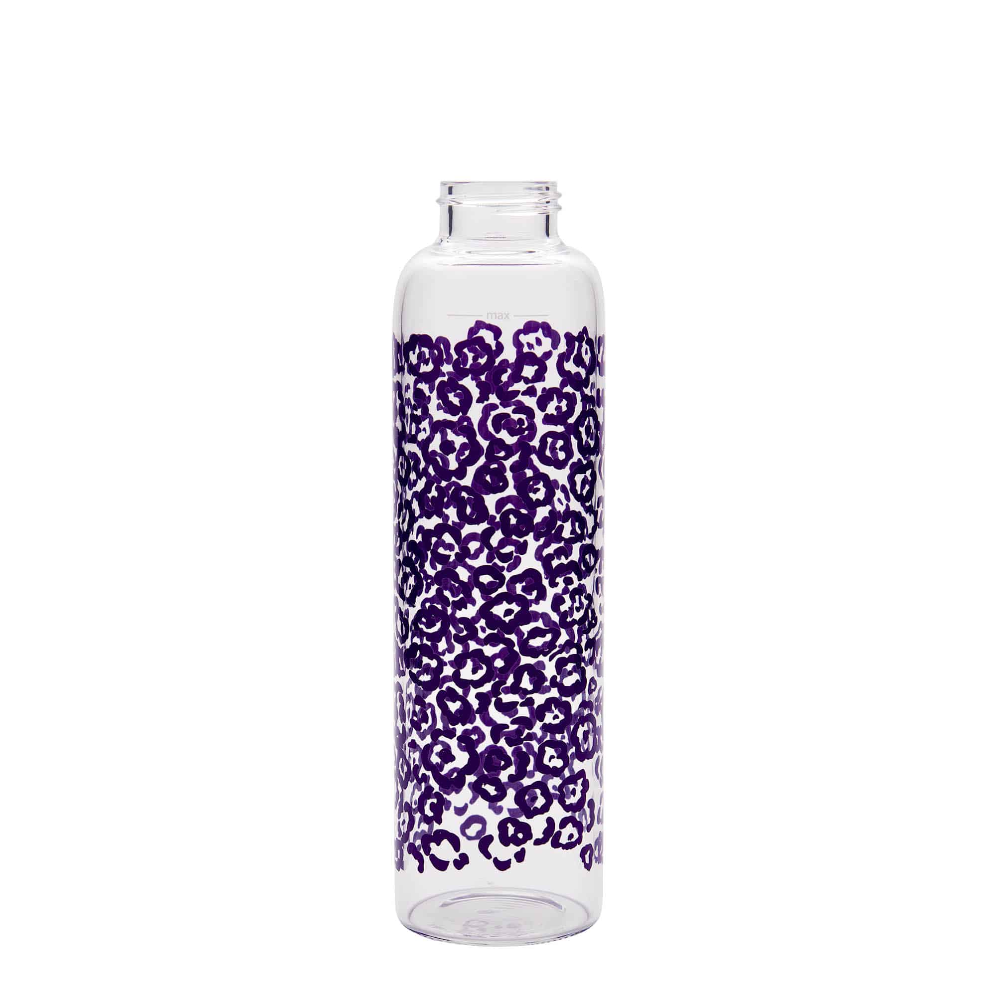 500 ml joogipudel 'Perseus', motiiv: lillad lilled, sulgur: keeratav kork
