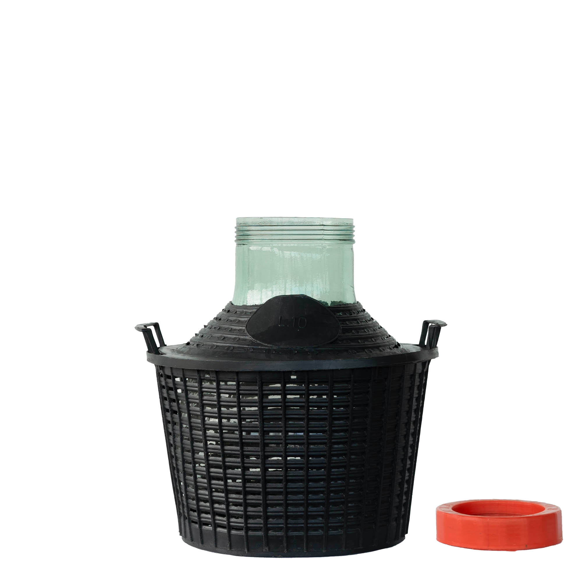 10 l palliklaaspudel lai kaelaga, klaas, suuava: keeratava korgiga