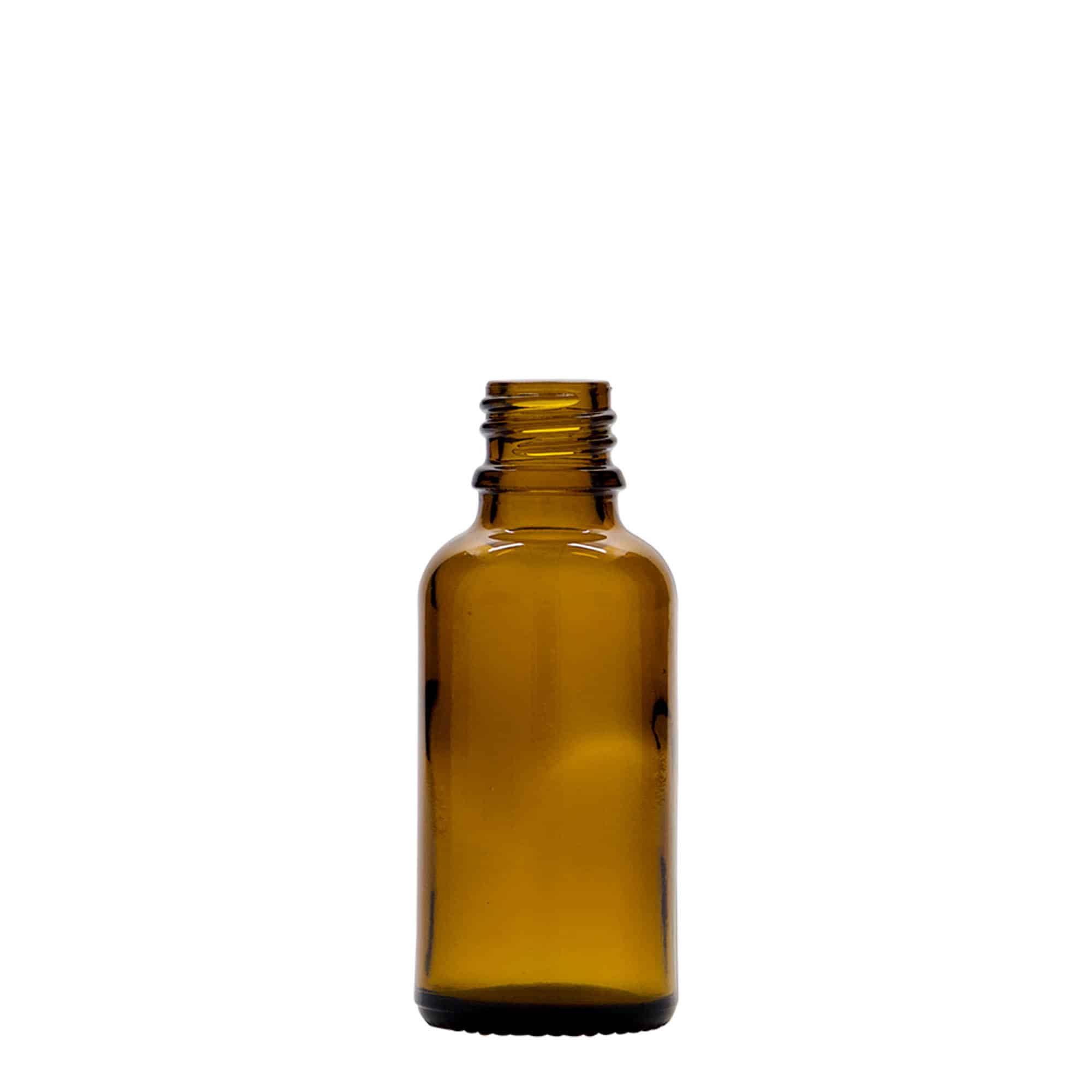 30 ml ravimi pihustuspudel, klaas, pruun, sulgur: DIN 18