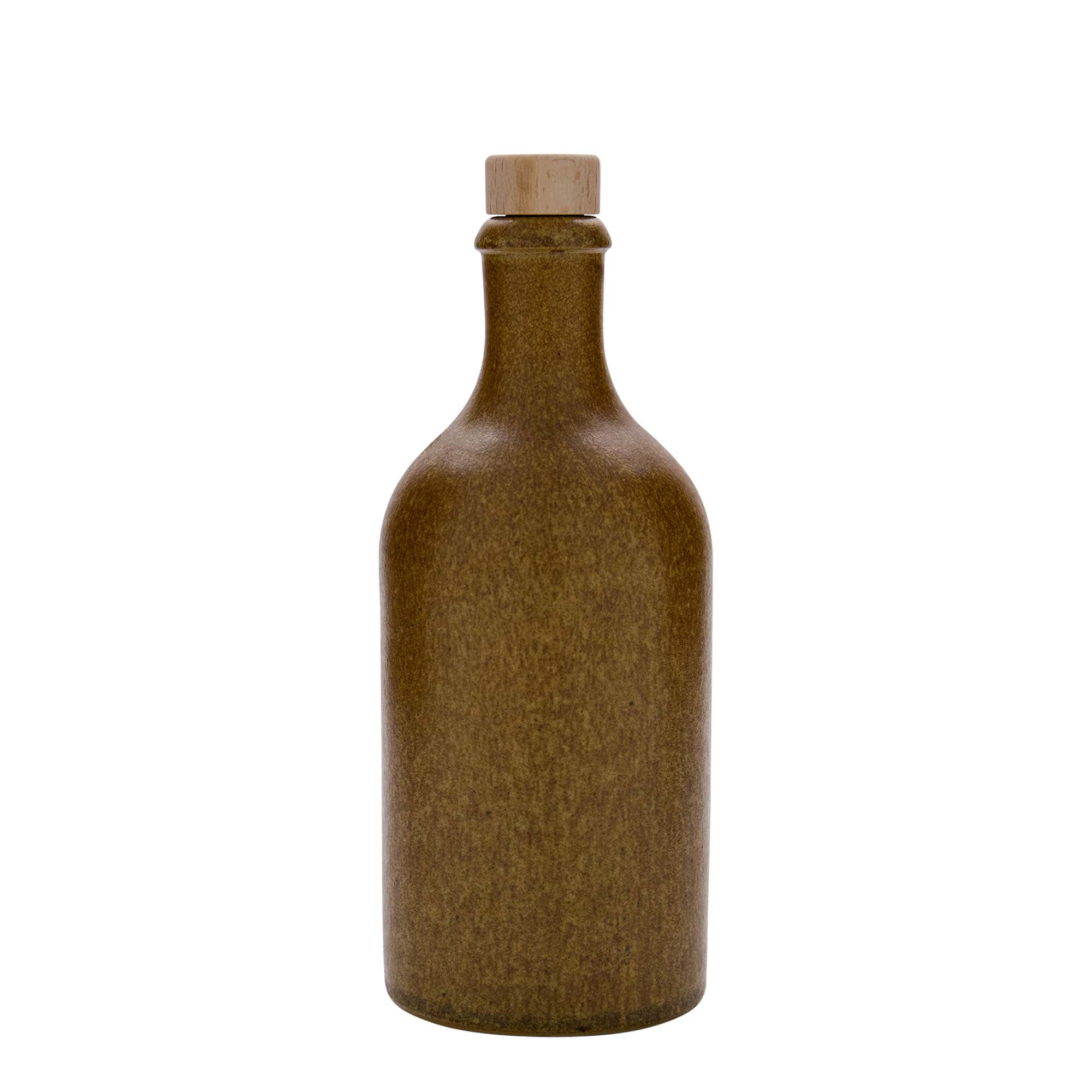 500 ml savikann, keraamiline, pruun-kristall, suu: kork