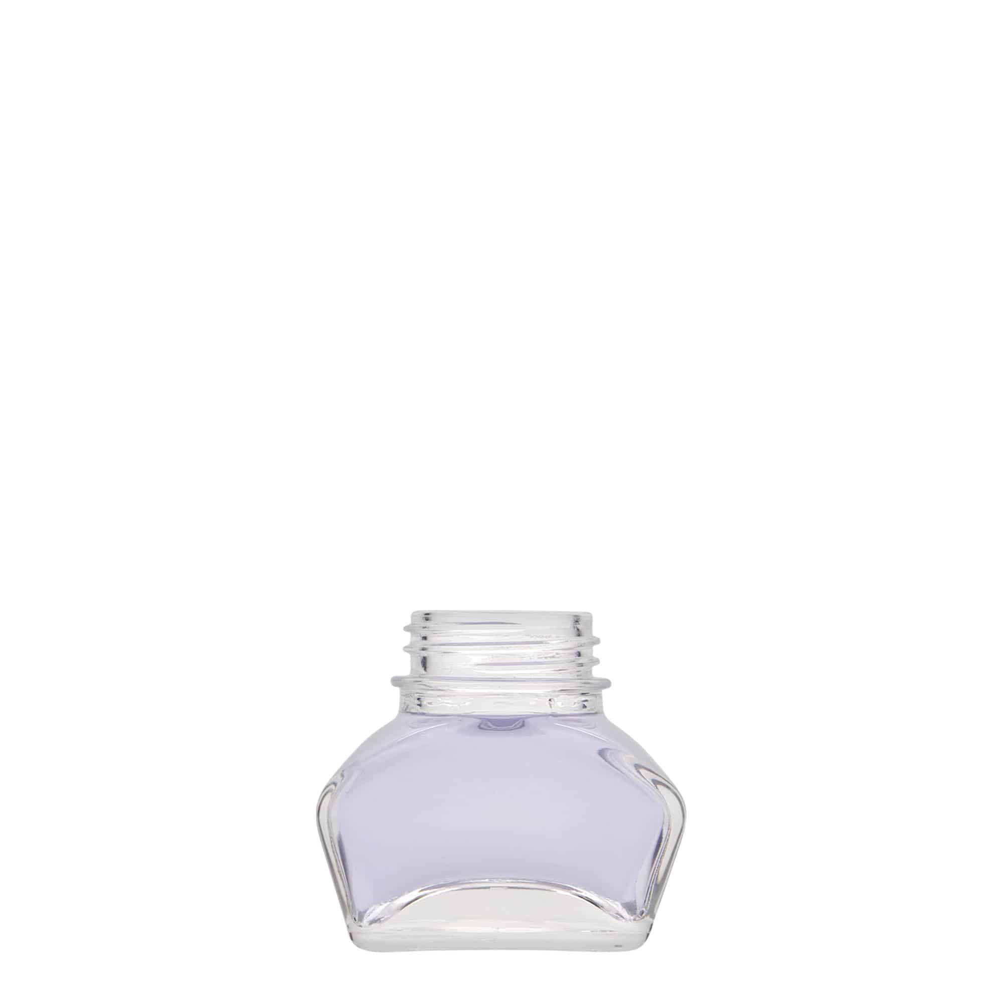 30 ml tindipott, ristkülikukujuline, suu: kruvikork