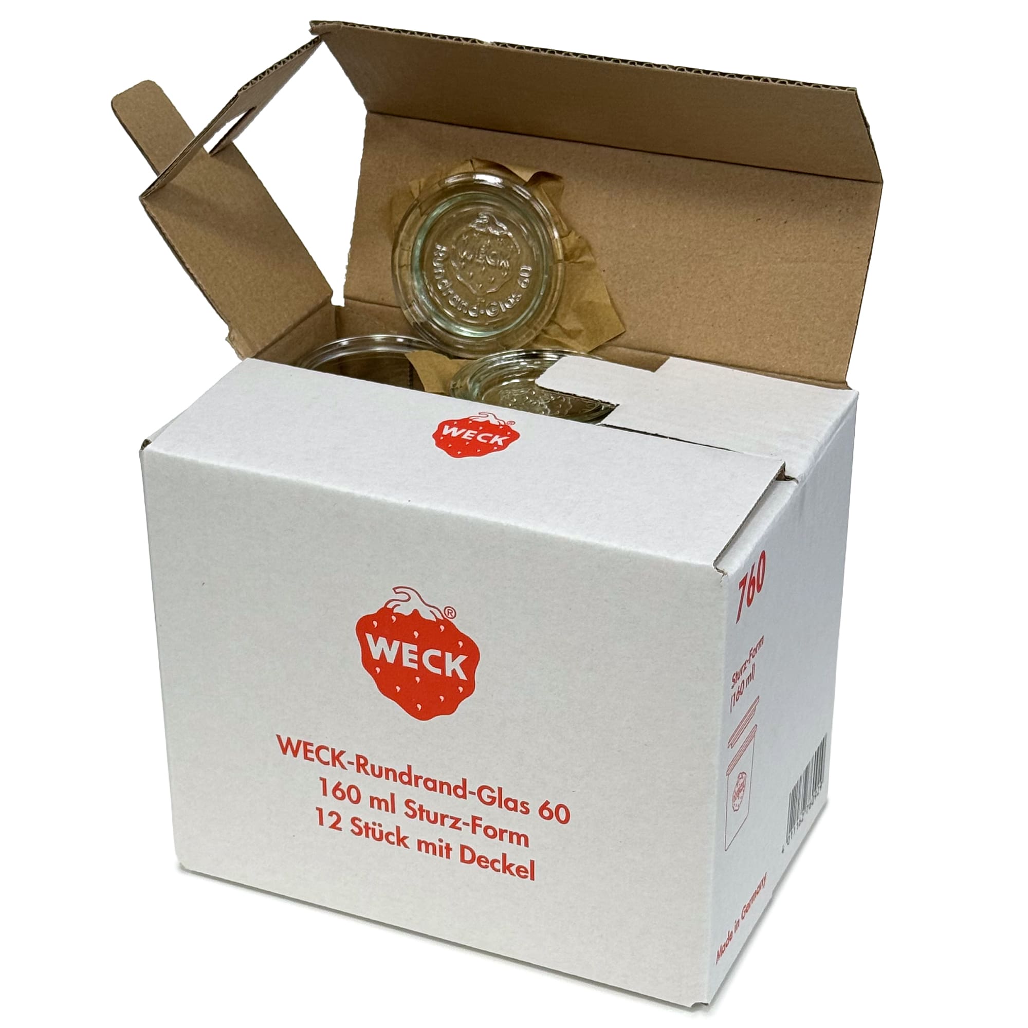 12x 160 ml WECK-klaaspurk klaaskaanega RR 60