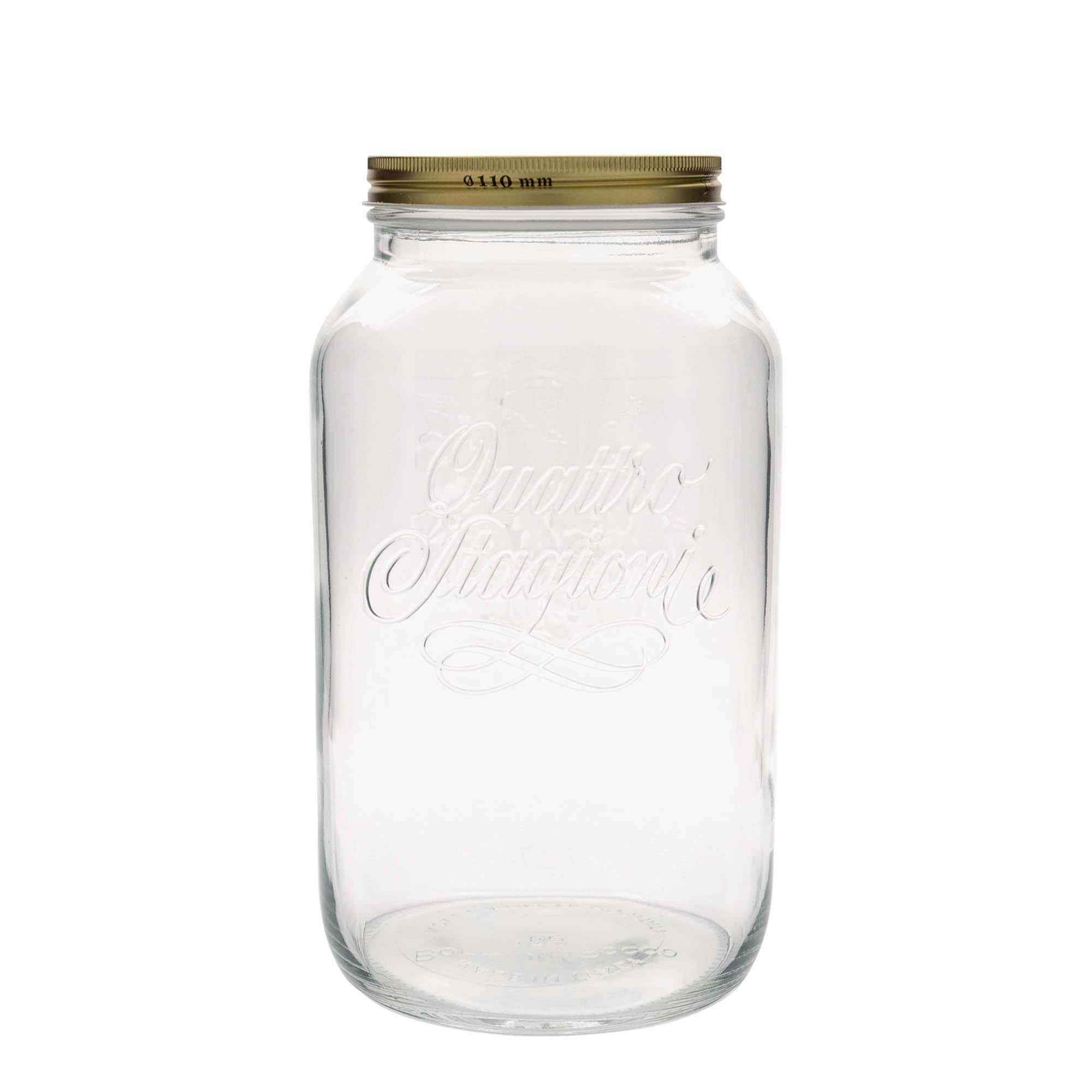 3800 ml klaaspurk 'Quattro Stagioni', sulgur: keeratav kaas