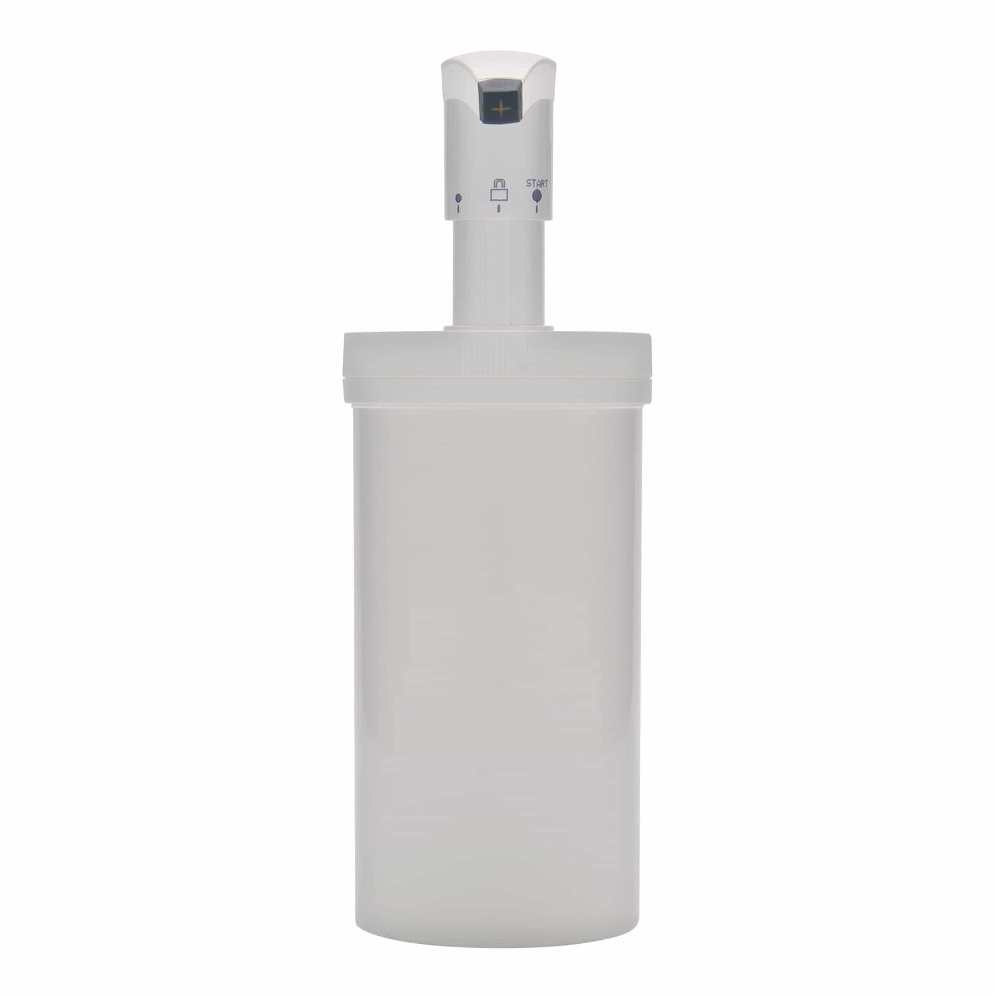 655 ml dosaatorpudel 'Securibox', PP-plast, valge, sulgur: keeratav kaas