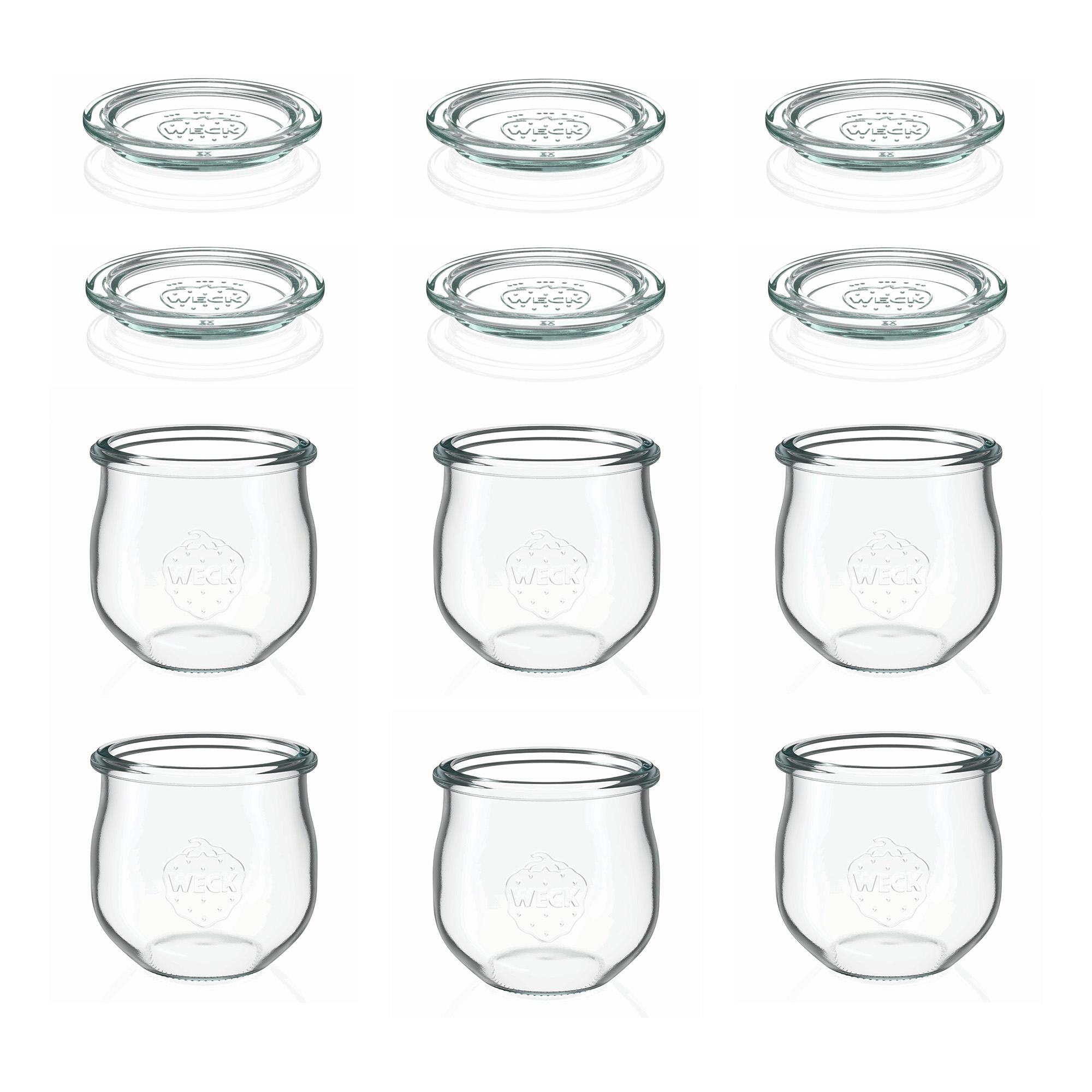 6x 370 ml WECK-tulbipurk klaaskaanega RR 80