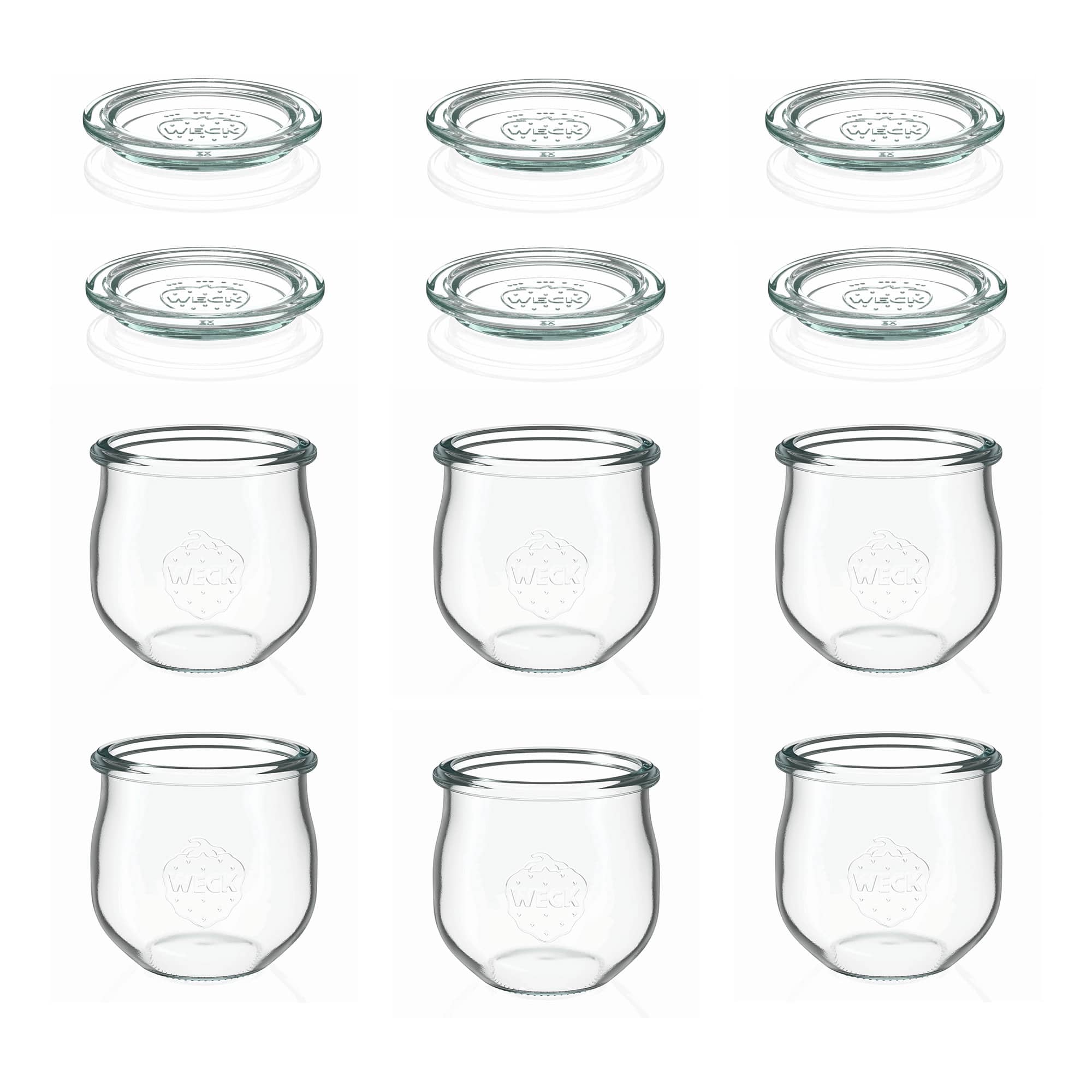 6x 370 ml WECK-tulbipurk klaaskaanega RR 80