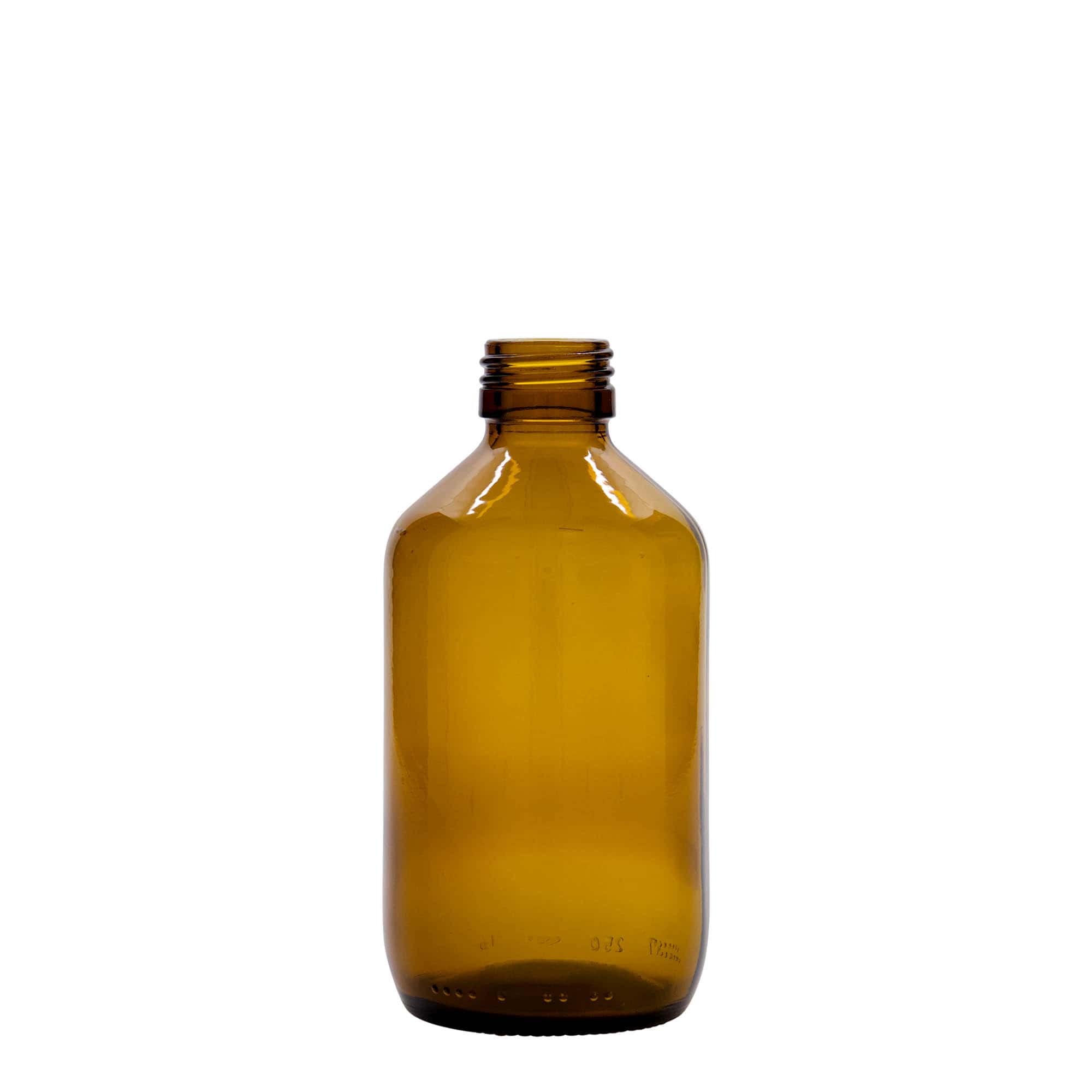 250 ml meditsiinipudel, pruun, klaas, suuava: PP 28