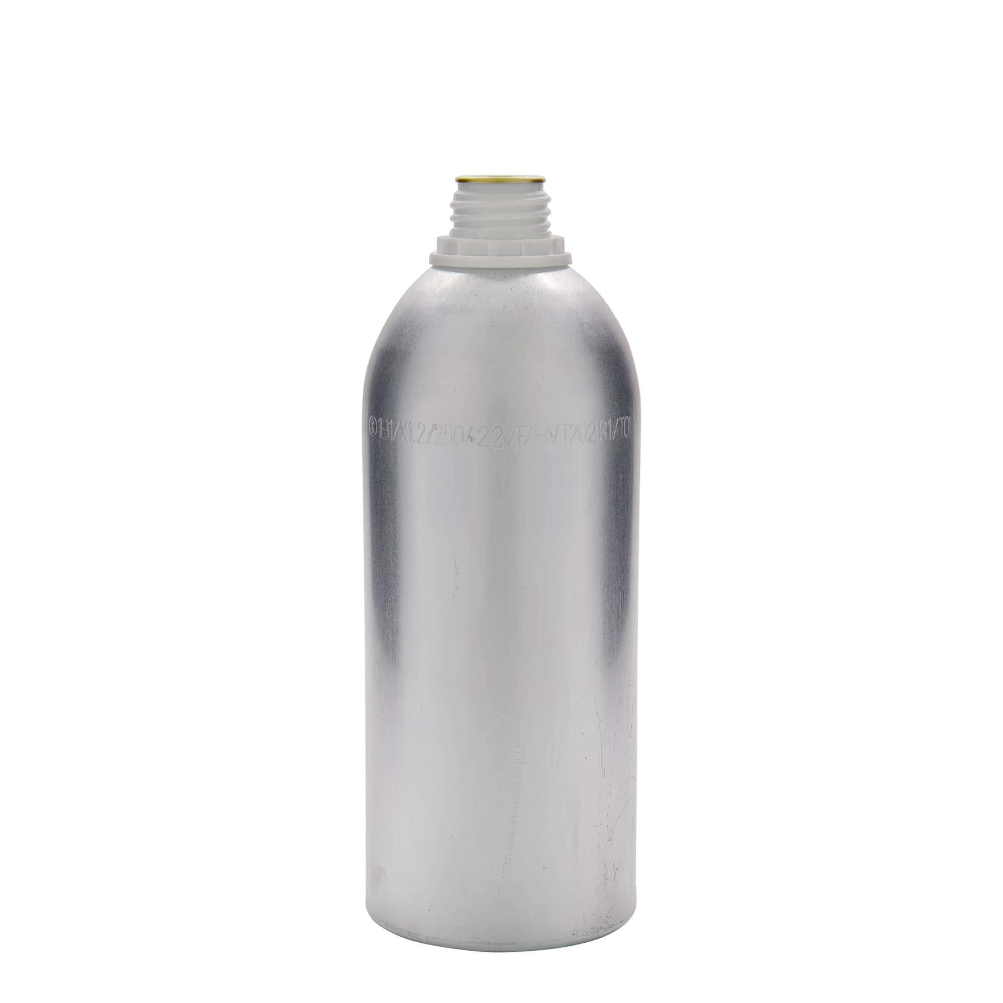1100 ml alumiiniumflaska, metall, hõbedane, suuava: DIN 32