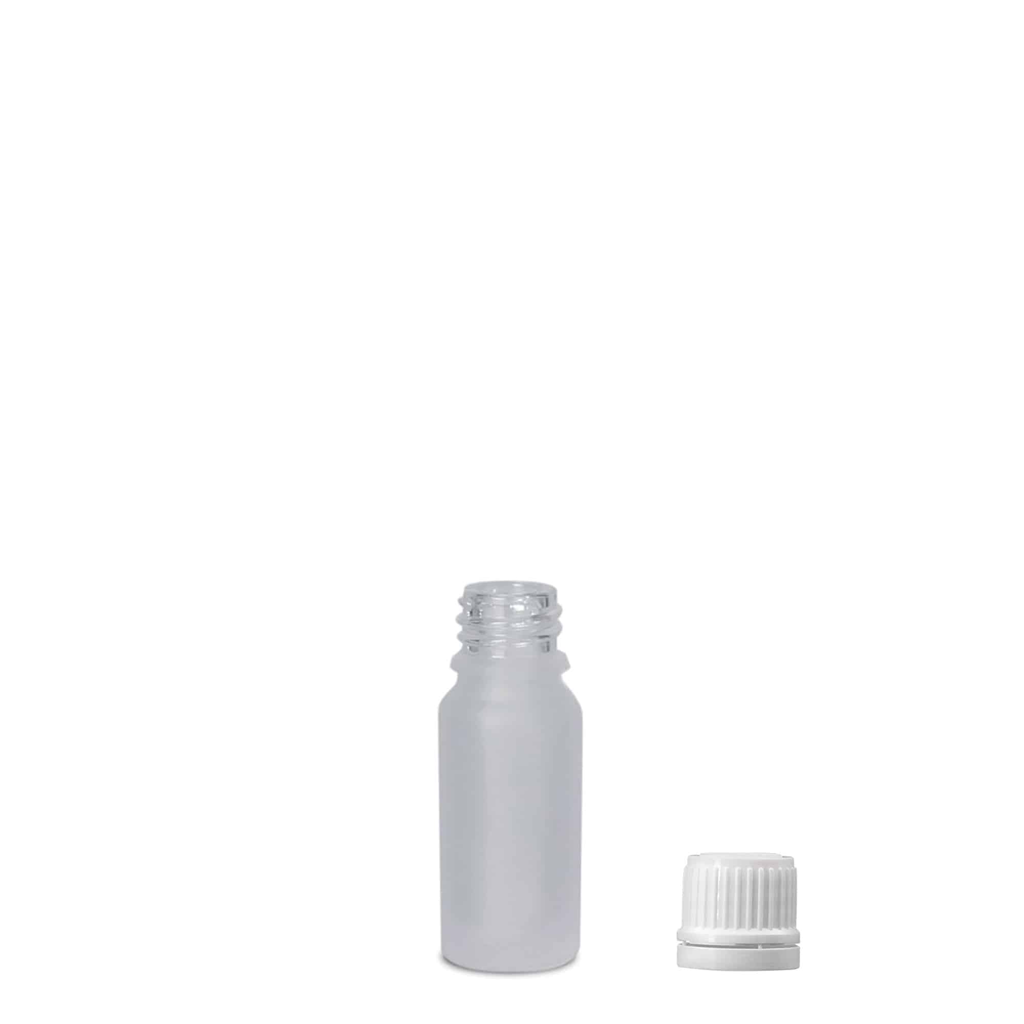 10 ml meditsiini pudel, klaas, jäätunud, suuava: DIN 18