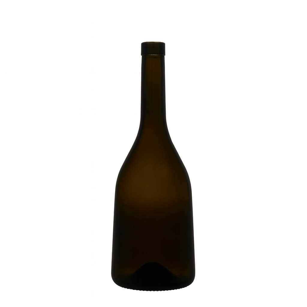 750 ml klaaspudel 'Rustica', antiikroheline, suuava: kork