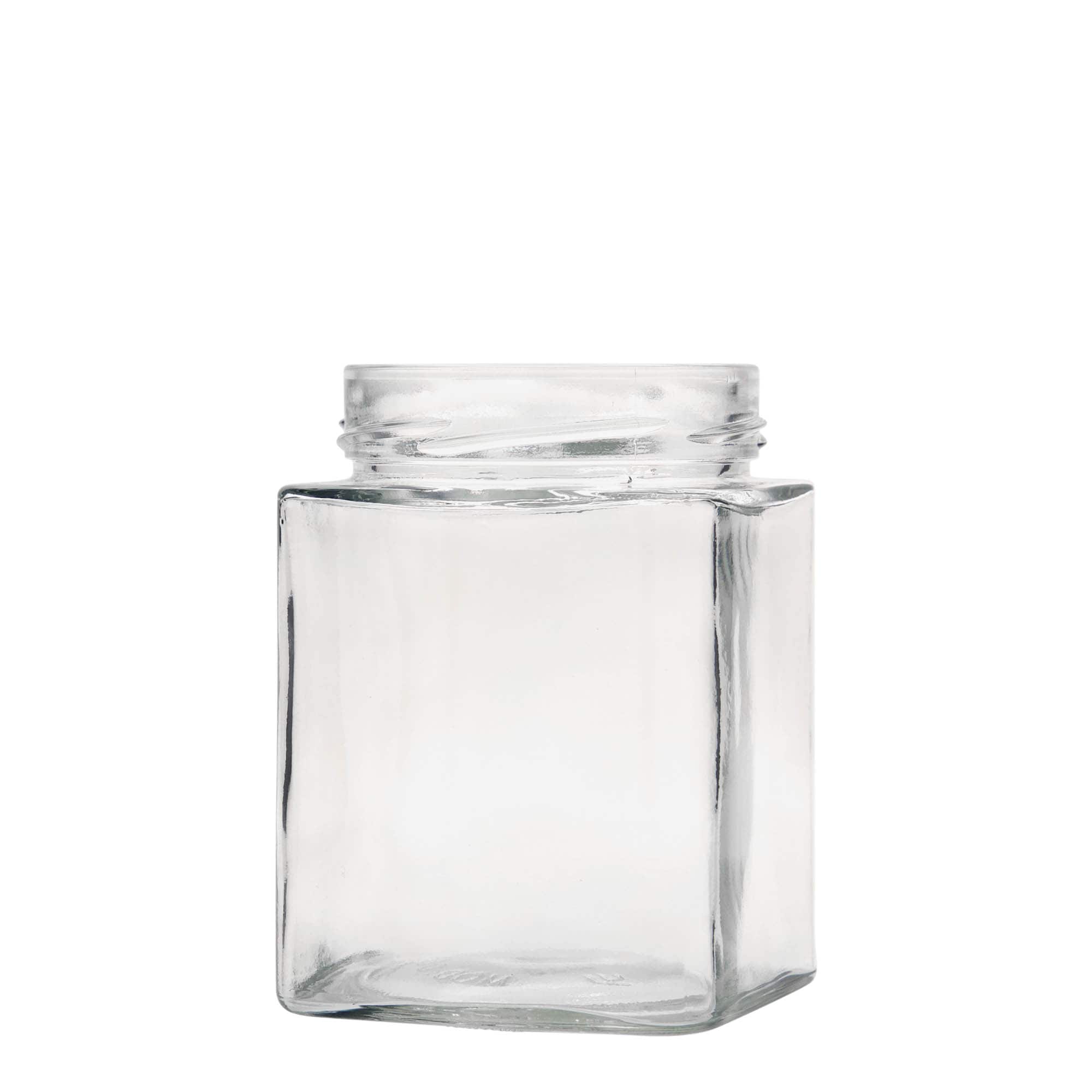 580 ml ruudukujuline klaaspurk „Ikarus“, avale: Deep-Twist-Off (DTO 82)