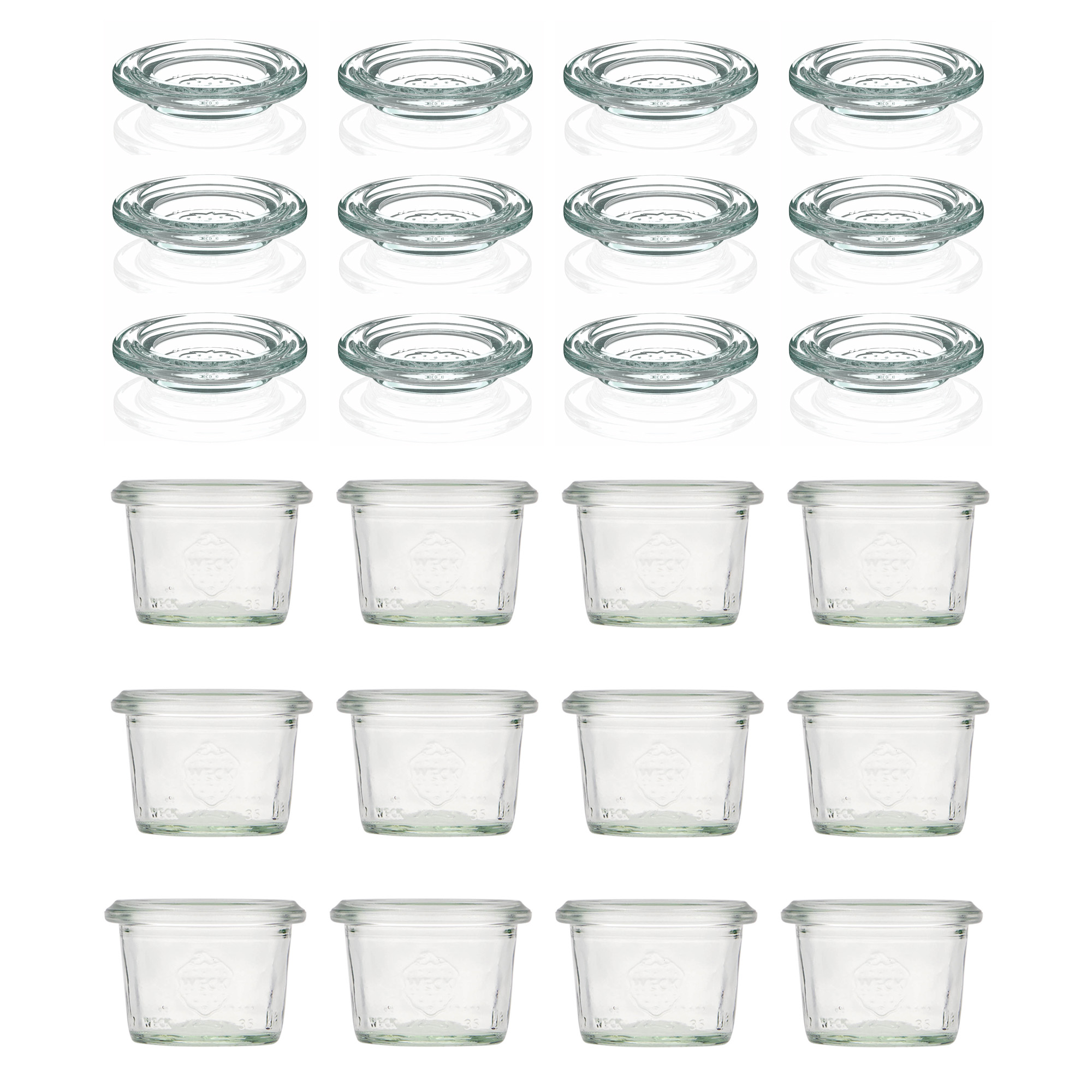 12x 35 ml WECK-klaaspurk klaaskaanega RR 40