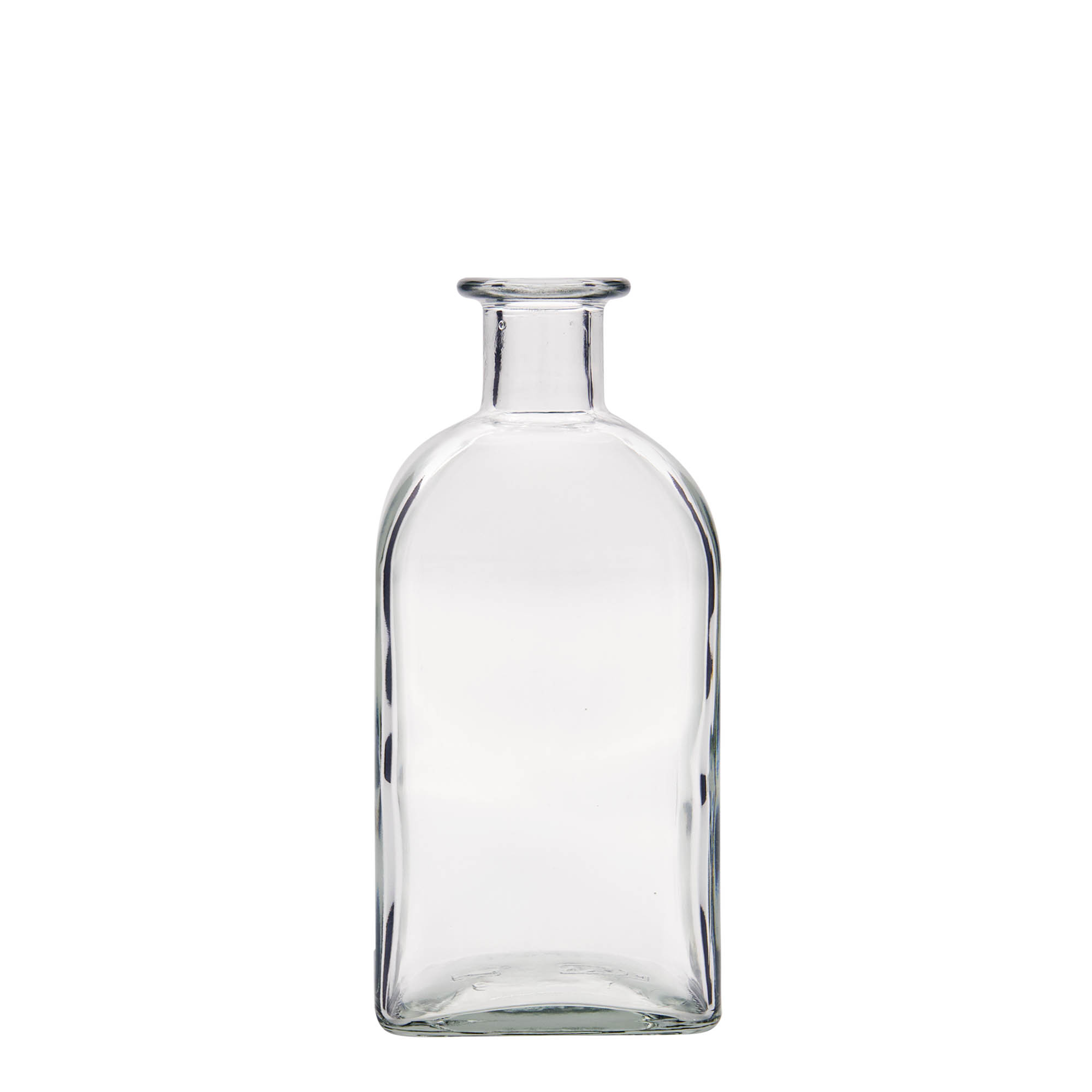 500 ml klaaspudel Apotheker Carré, ruudukujuline, avale: kork