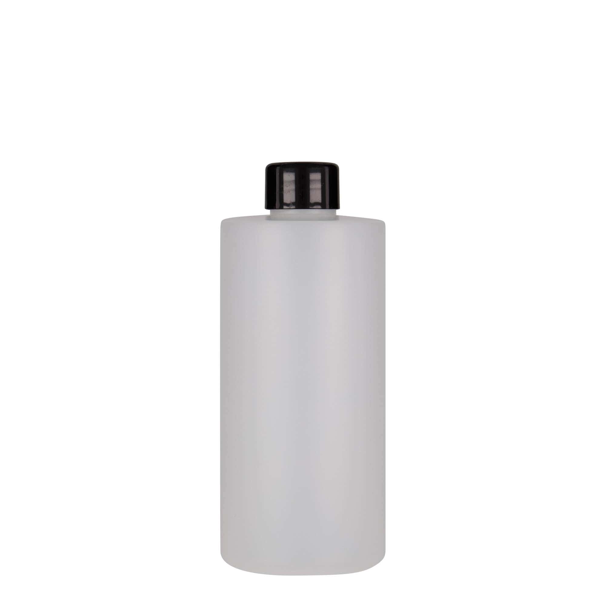 300 ml plastpudel 'Pipe', HDPE, valge, sulgur:  24/410