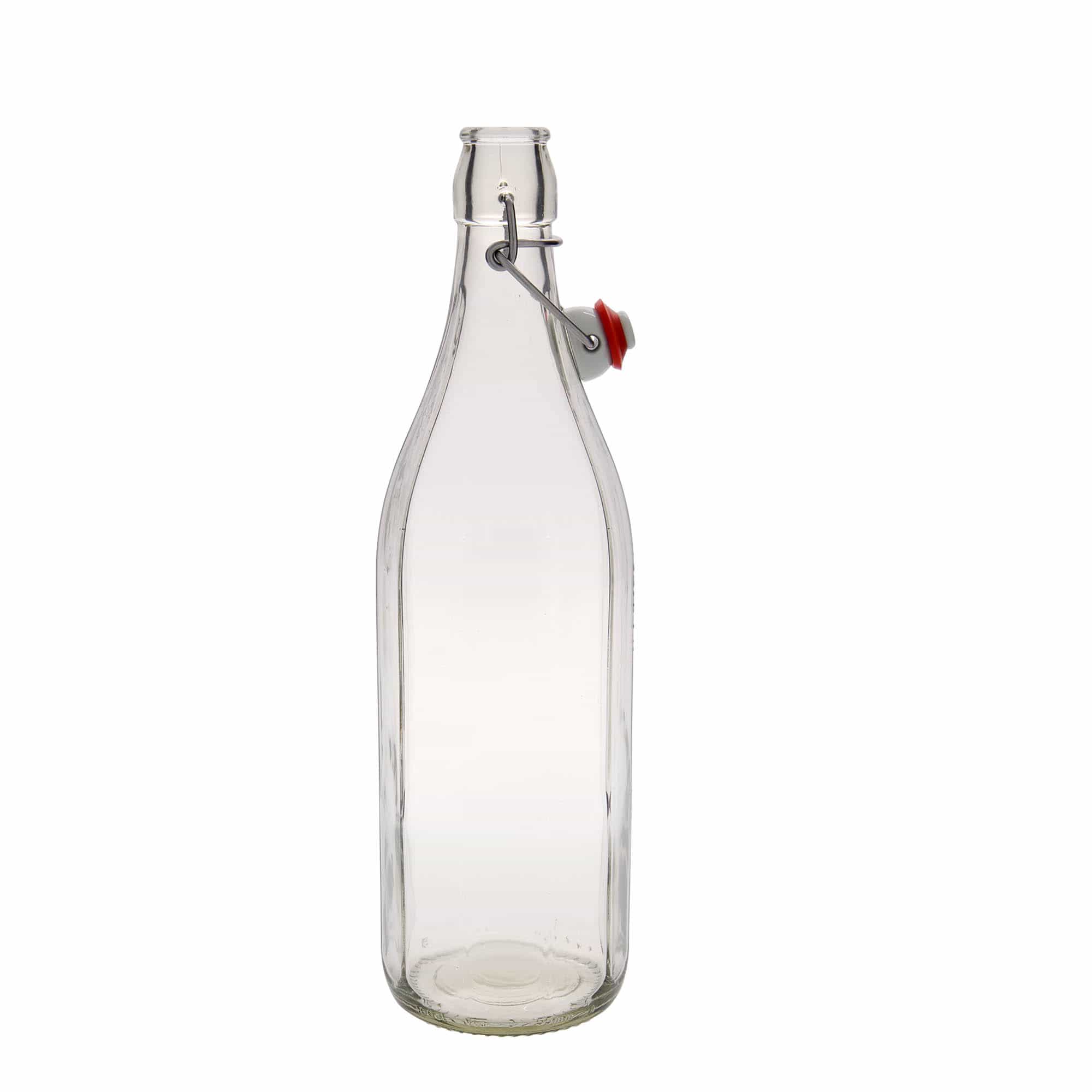 1.000 ml klaaspudel 'Bravo' #, kümnekandiline, suue: klambrikork