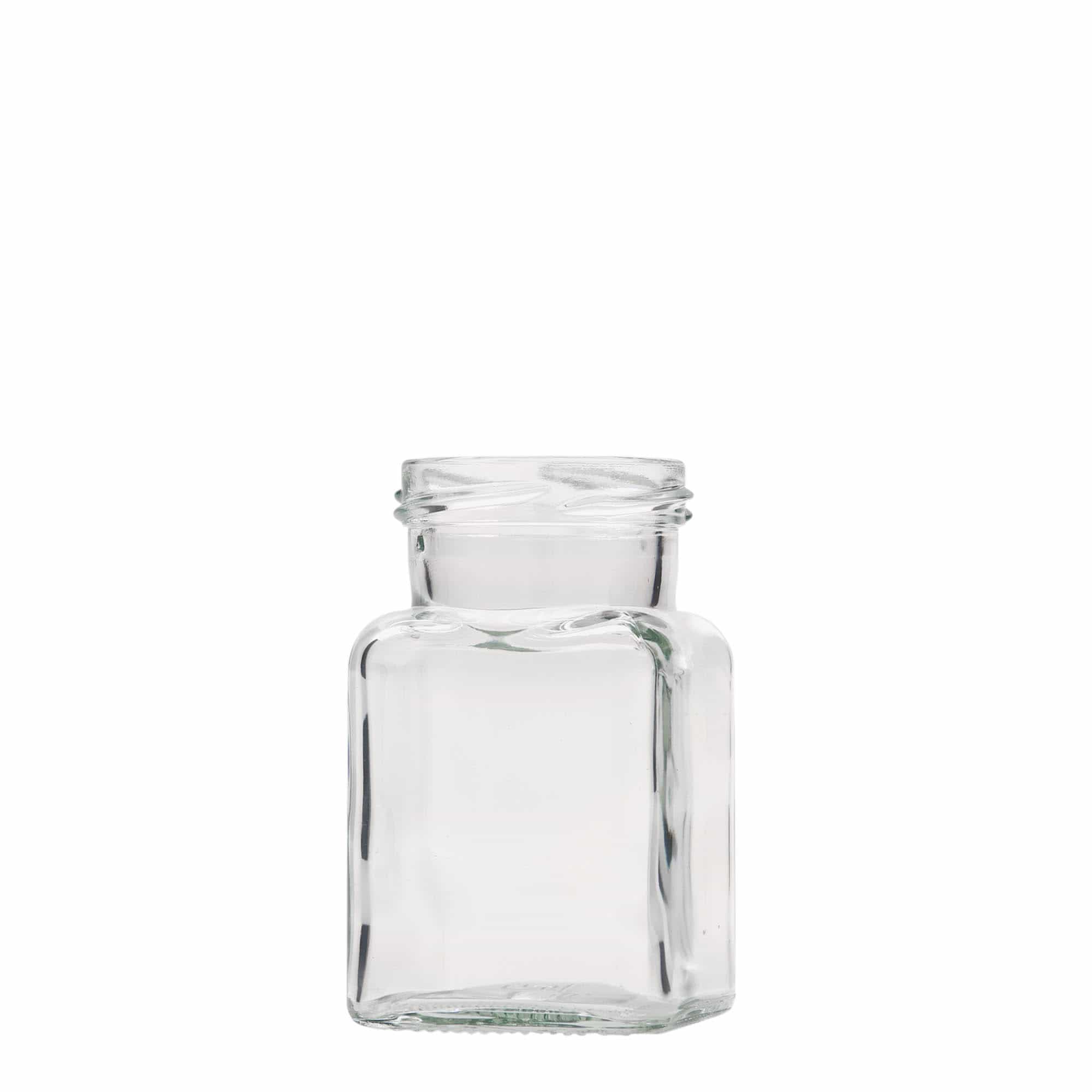 150 ml ruudukujuline klaaspurk, avale: keeratav (TO 53)