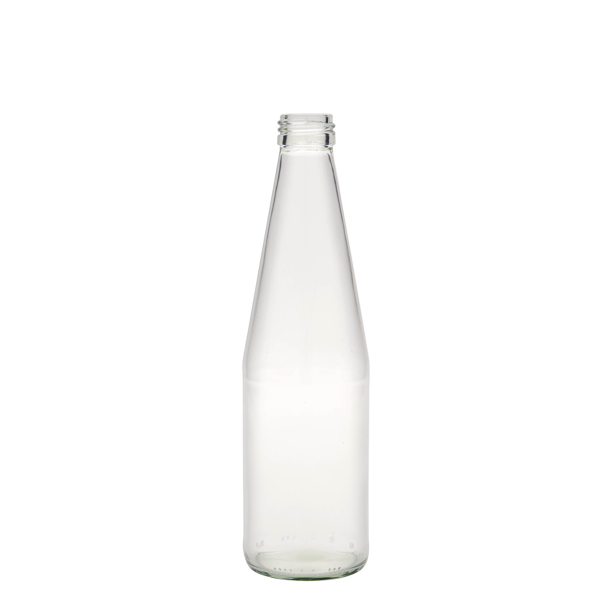 330 ml universaalpudel porgandi kujuga, klaas, suuava: PP 28